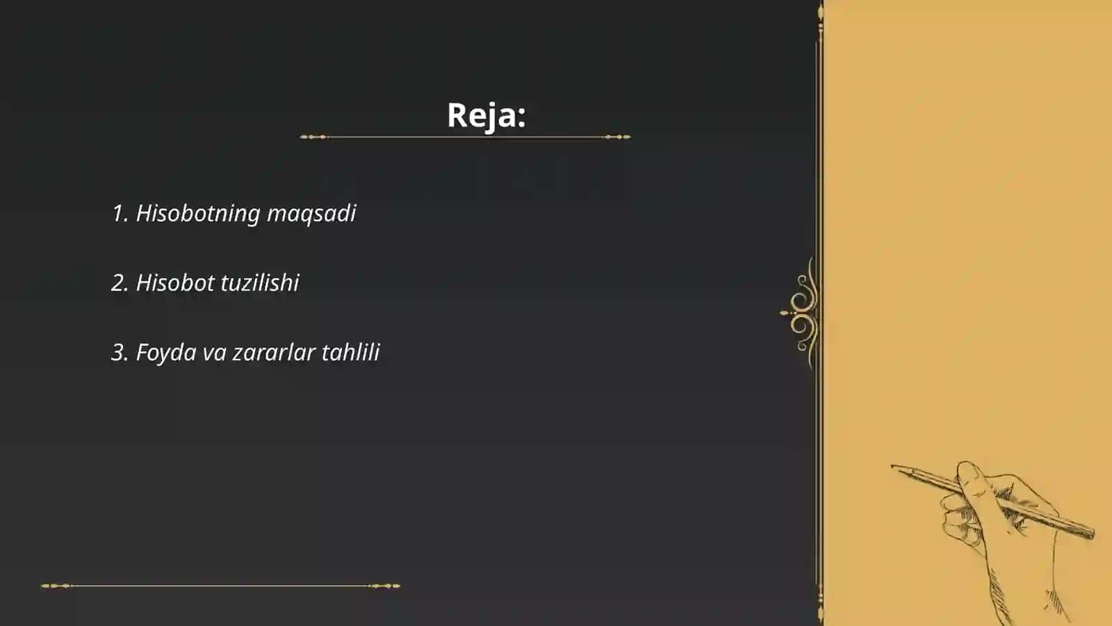 Hisobotning maqsadi 2