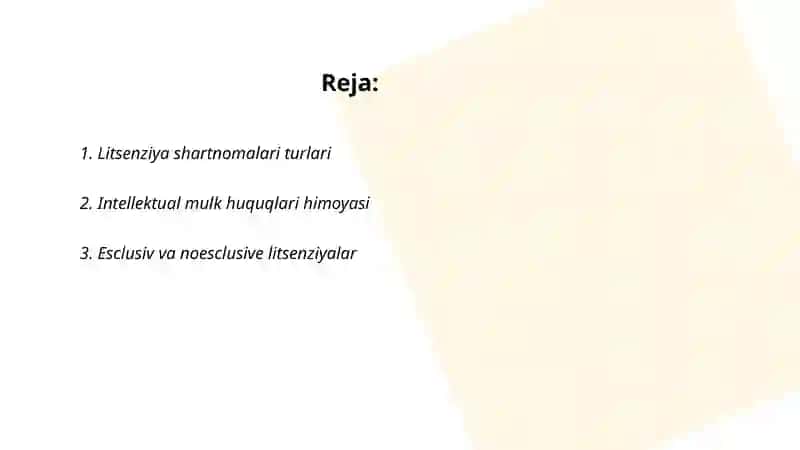 Litsenziyalash shartnomalari bo'yicha muzokaralar 2