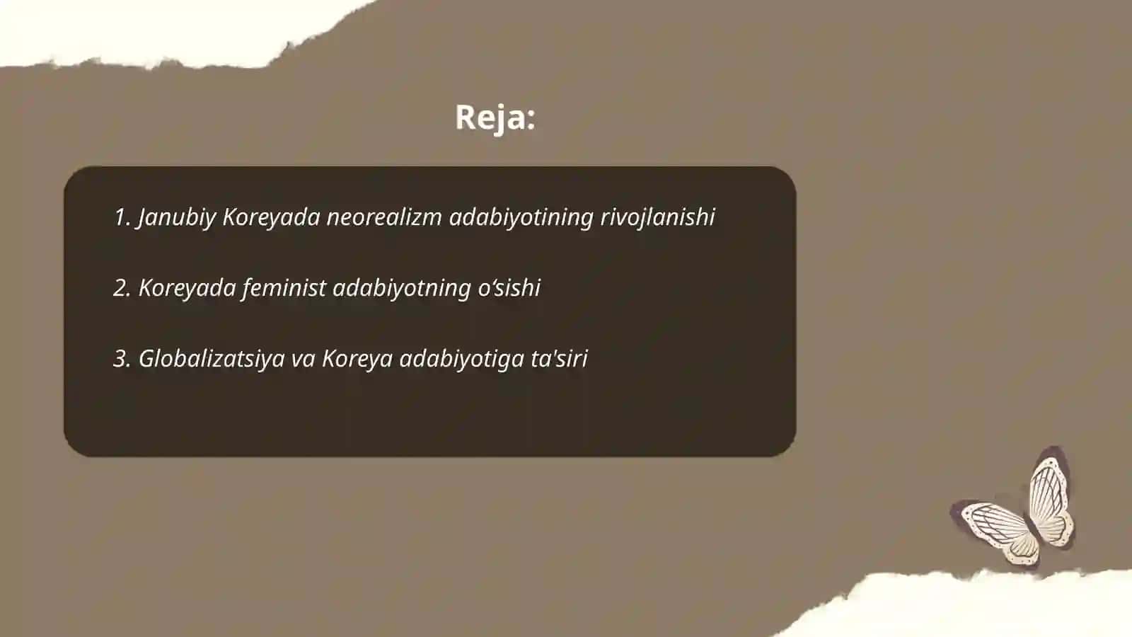 Janubiy Koreyada neorealizm adabiyoti rivojlanishi 2