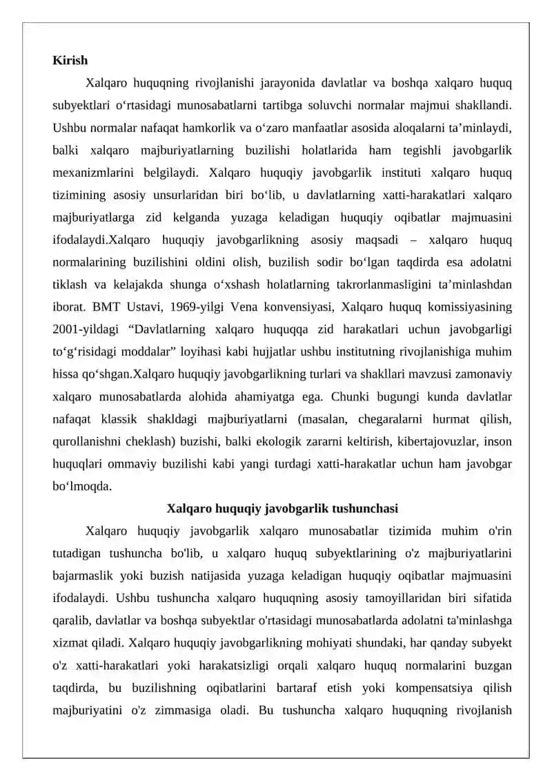 Xalqaro huquqiy javobgarlik turlari va shakllari 2