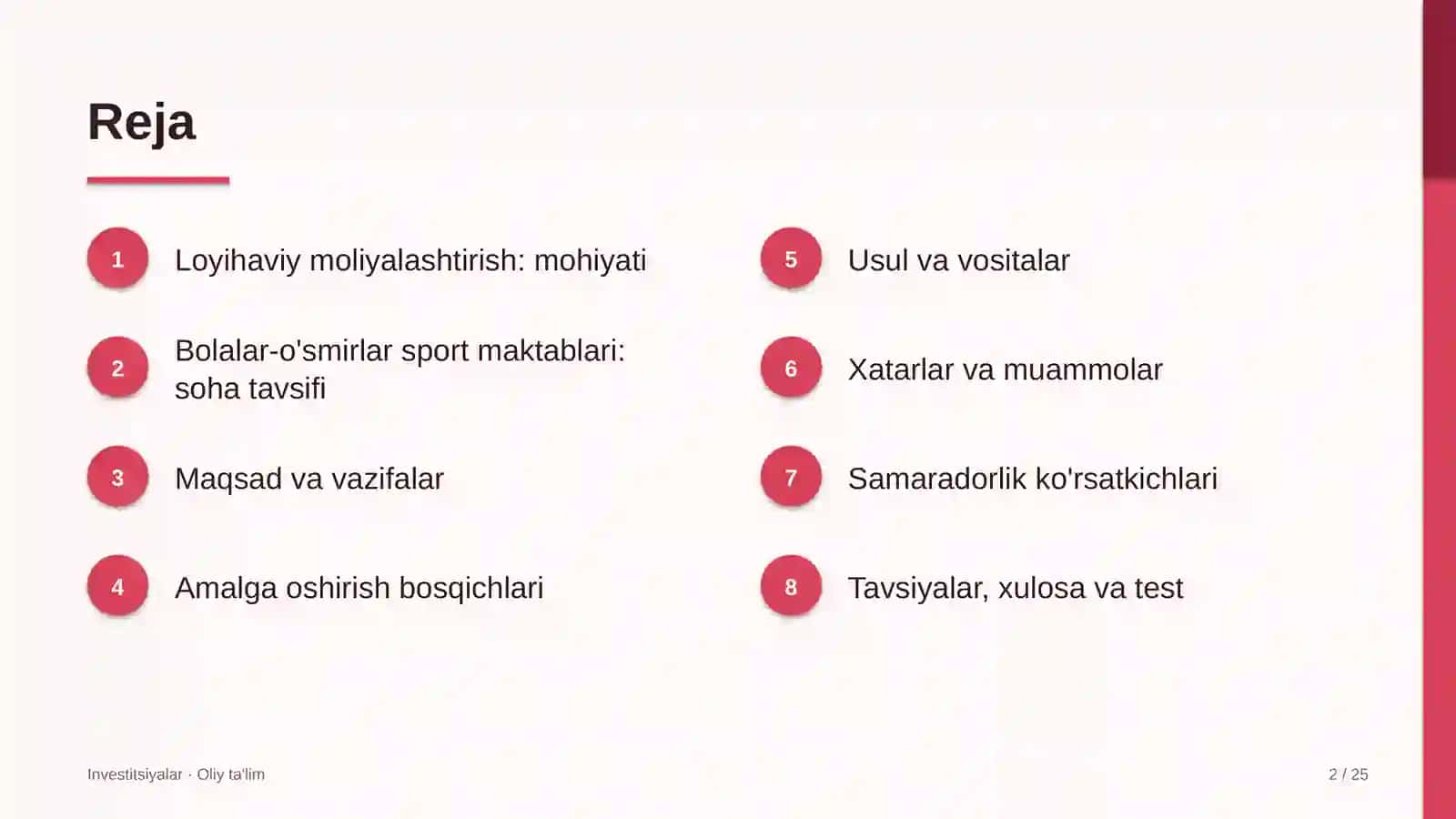 Bolalar-o'smirlar sport maktablarida loyihaviy moliyalashtirish 2