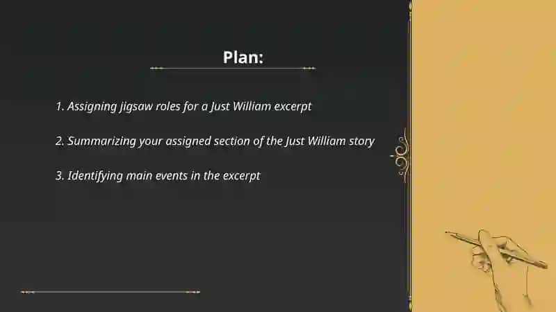 Jigsaw reading. Part of a Just William story 2