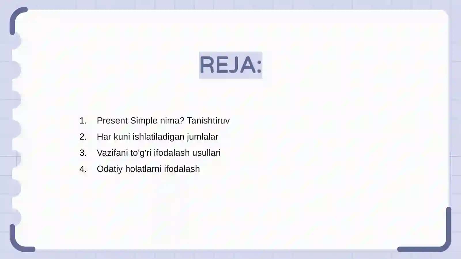 Present Simple nima? Tanishtiruv 2
