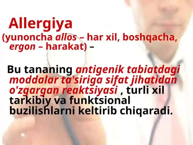 Pollinozlar tasnifi, klinikasi xususiyatlari Allergiya haqida 2