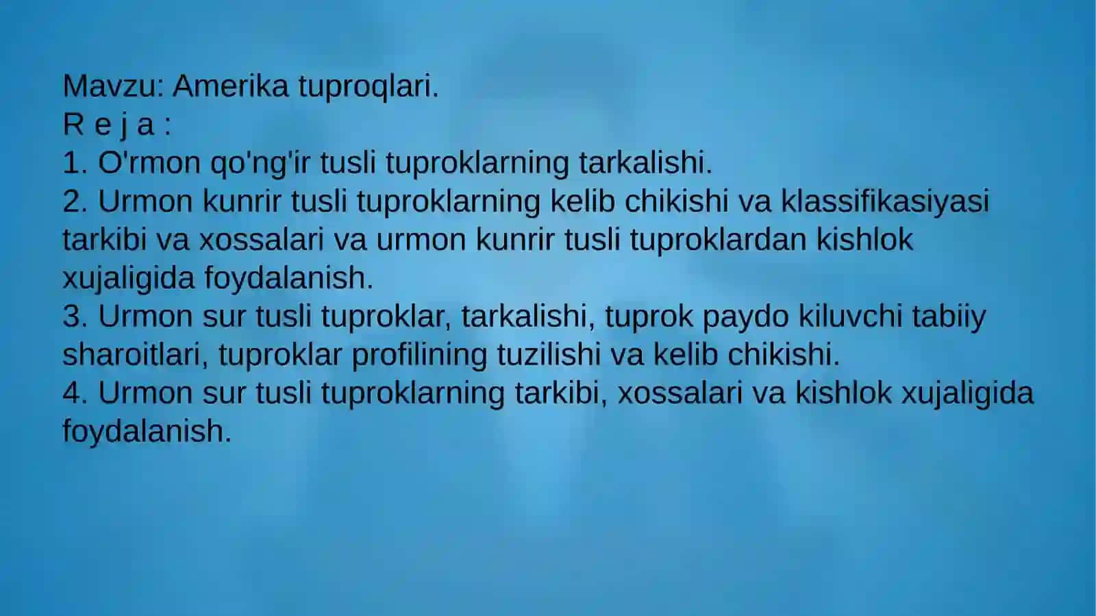 Amerika tuproqlari 2