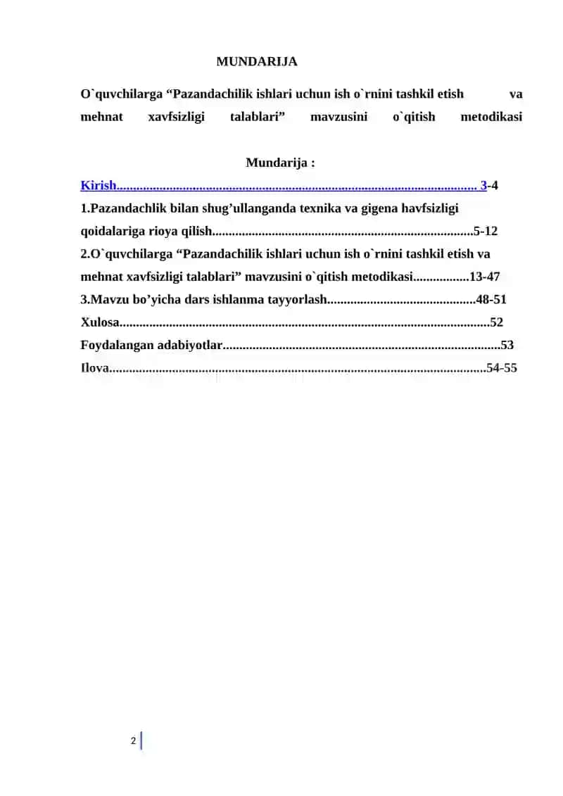 Pazandachilik ishlari uchun ish ornini tashkil etish va mehnat xavfsizligi talablari mavzusini o`qitish metodikasi 2