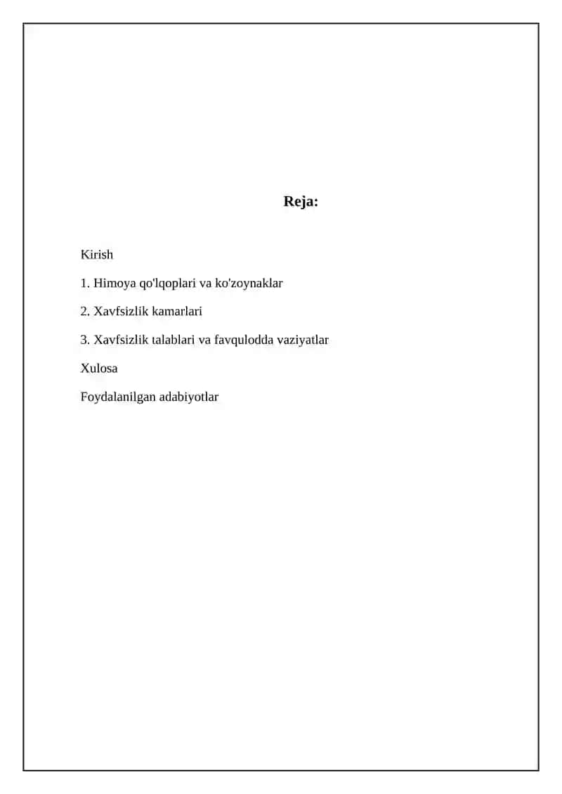 Shaxsiy himoya vositalari (SHHV) 2