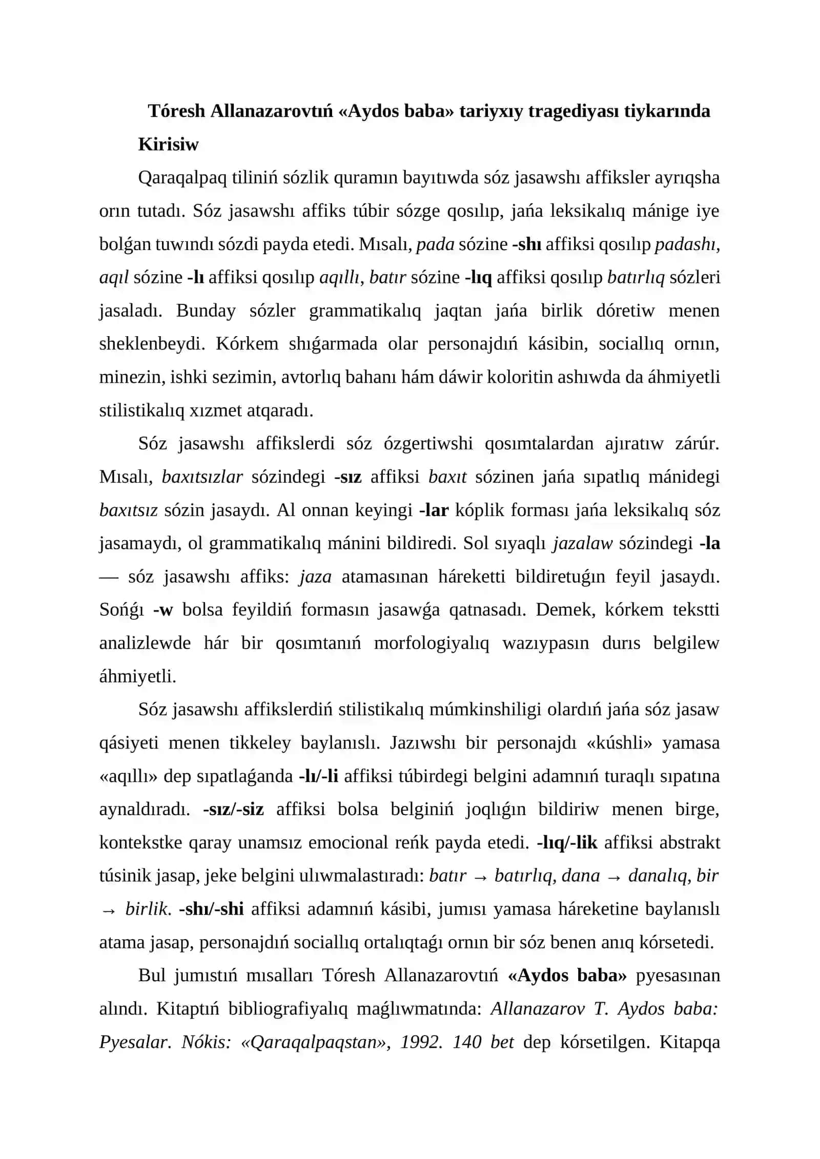 Kórkemlew quralları hám stilistika 2