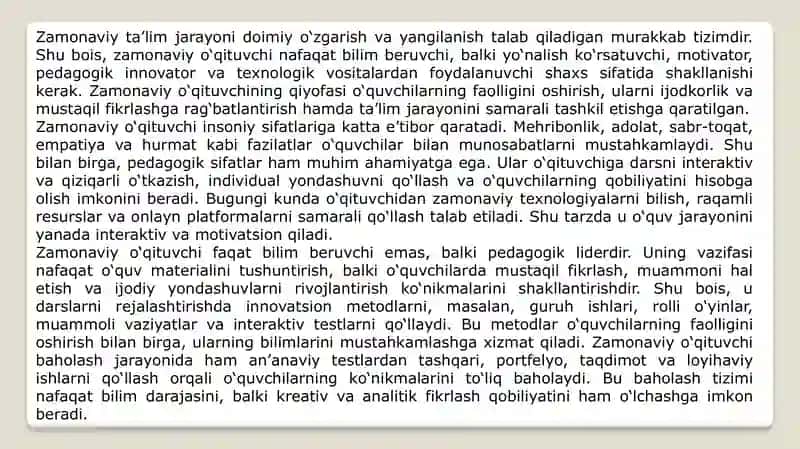 Zamonaviyv òqituvchi qiyofasini yaratish 2