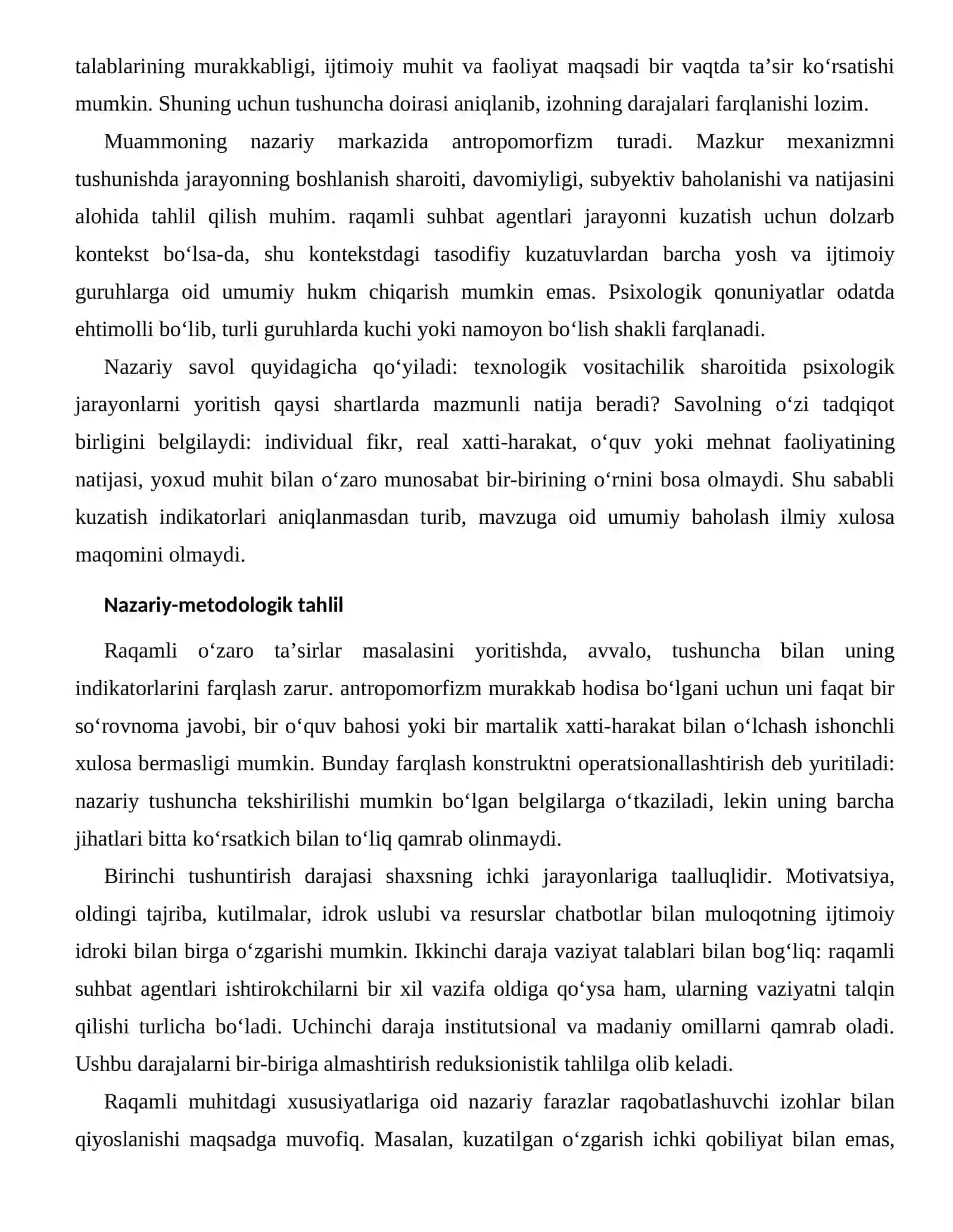 CHATBOTLAR BILAN MULOQOTNING IJTIMOIY IDROKI — RAQAMLI MUHITDAGI XUSUSIYATLARI 2