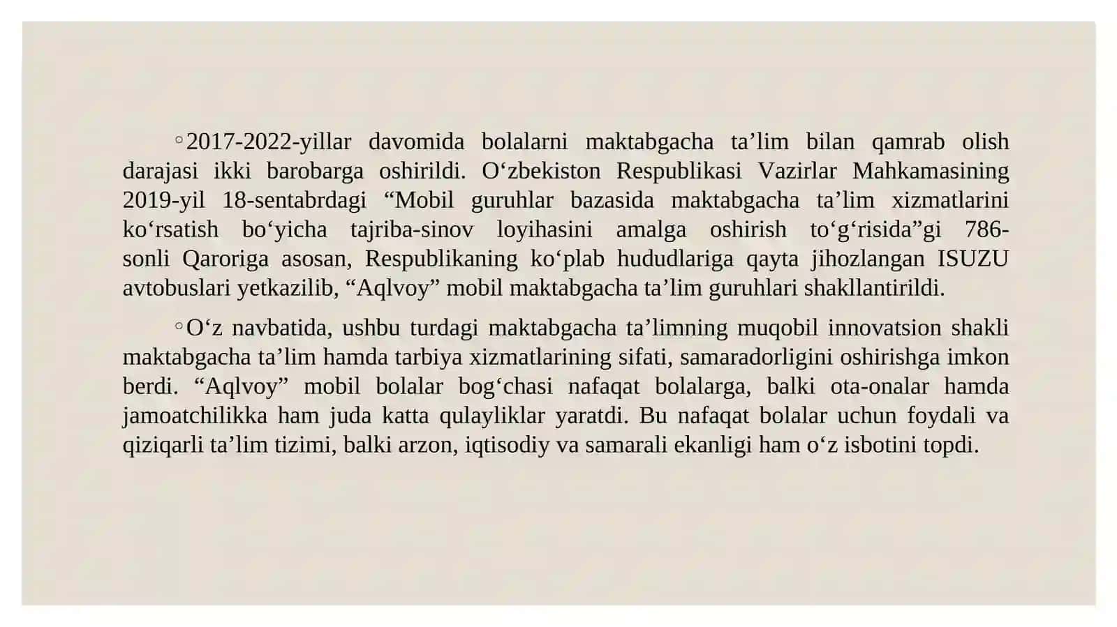 UMUMIY TURDAGI MAKTABGACHATA’LIM TASHKILOTI 2
