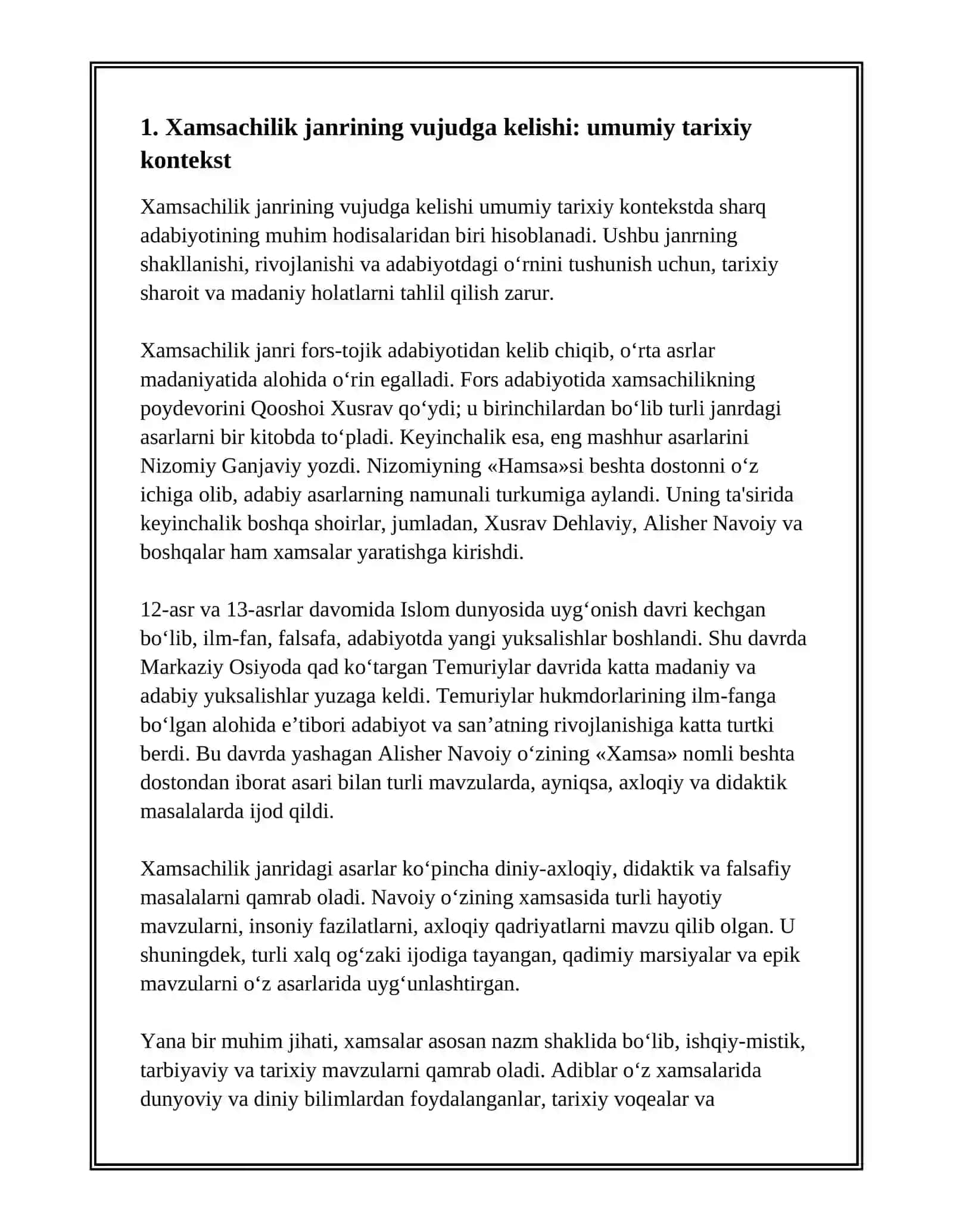 XAMSACHILIK JANRINING VUJUDGA KELISHI 2