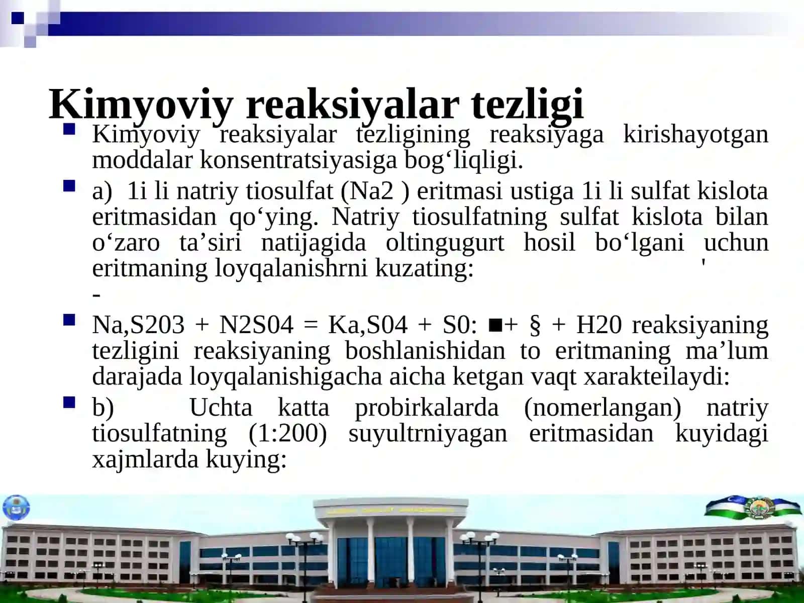 Kimyoviy reaksiyalar tezligi 2