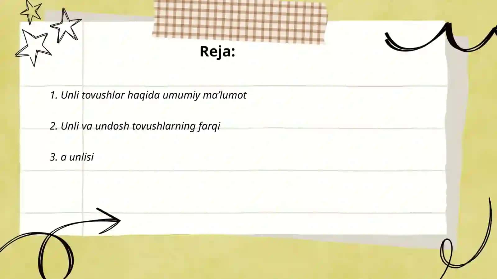 Unli tovushlar mavzusida taqdimot 2