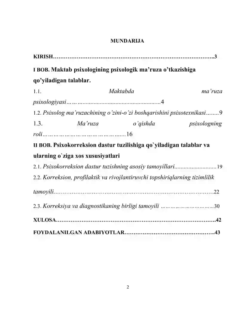 Maktab Psixologiyasi kurs ishi 2