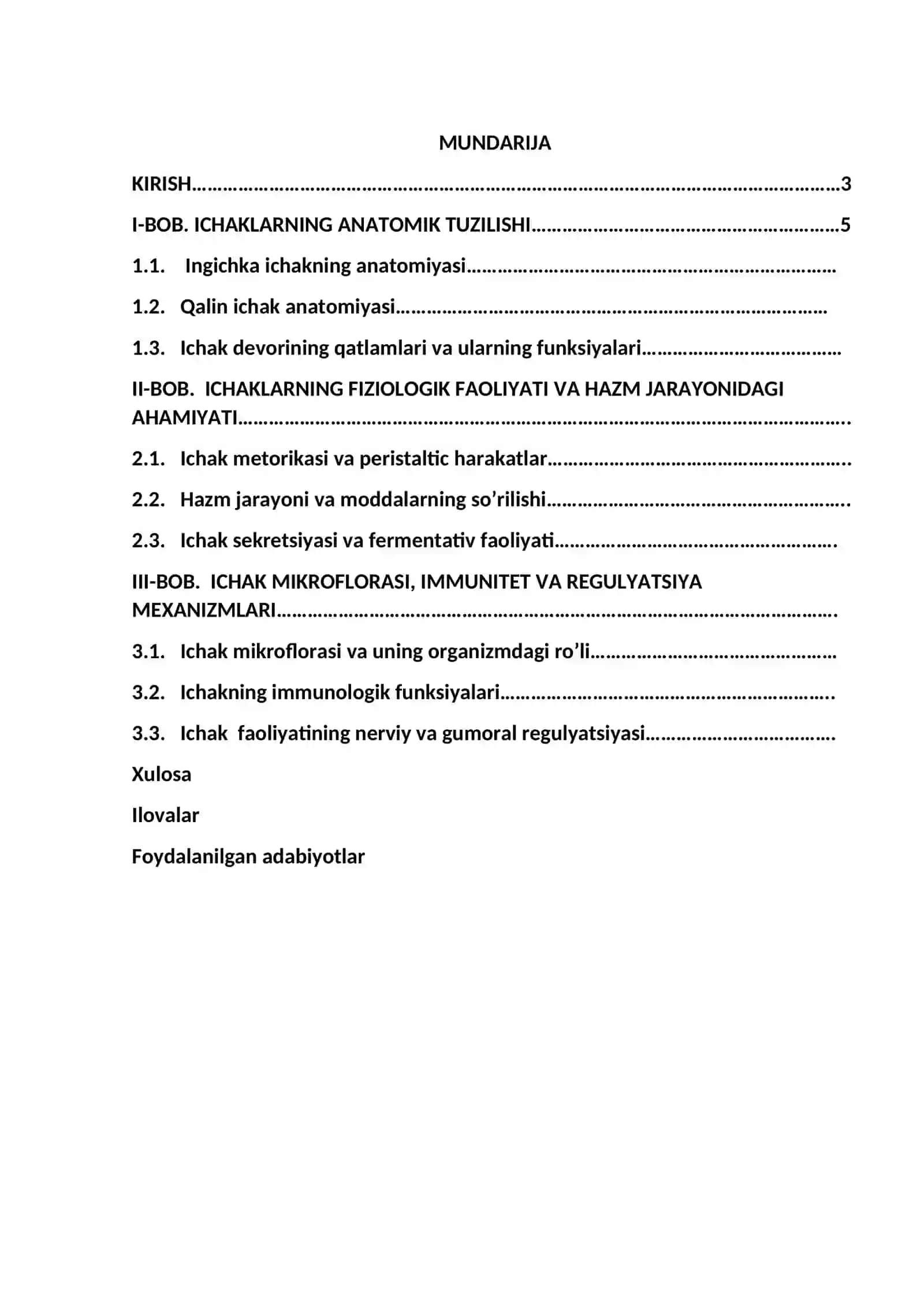 ICHAKLARNING ANATOMIYASI VA FIZIOLOGIYASI 2