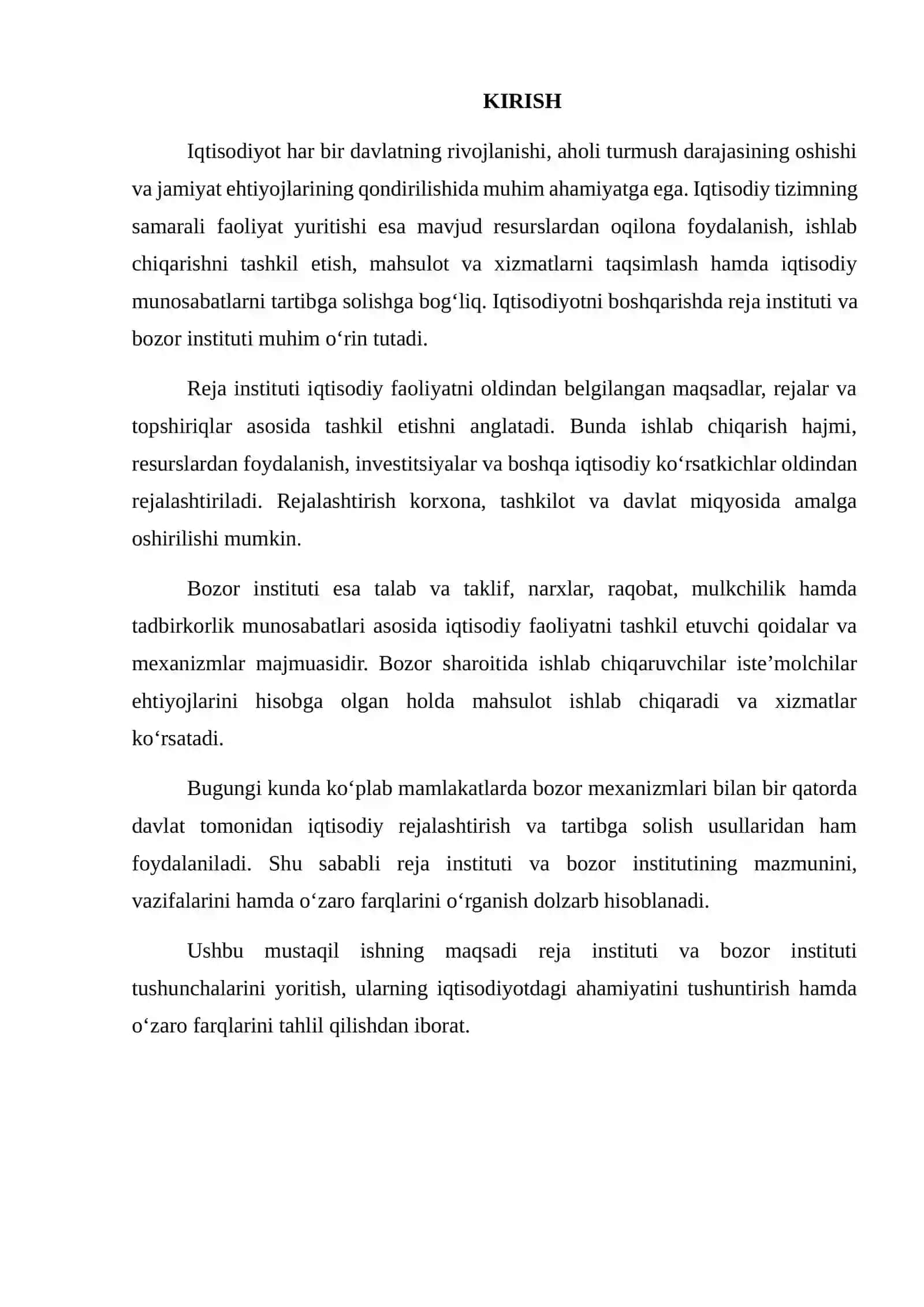 REJA INSTITUTI VA BOZOR INSTITUTI 2