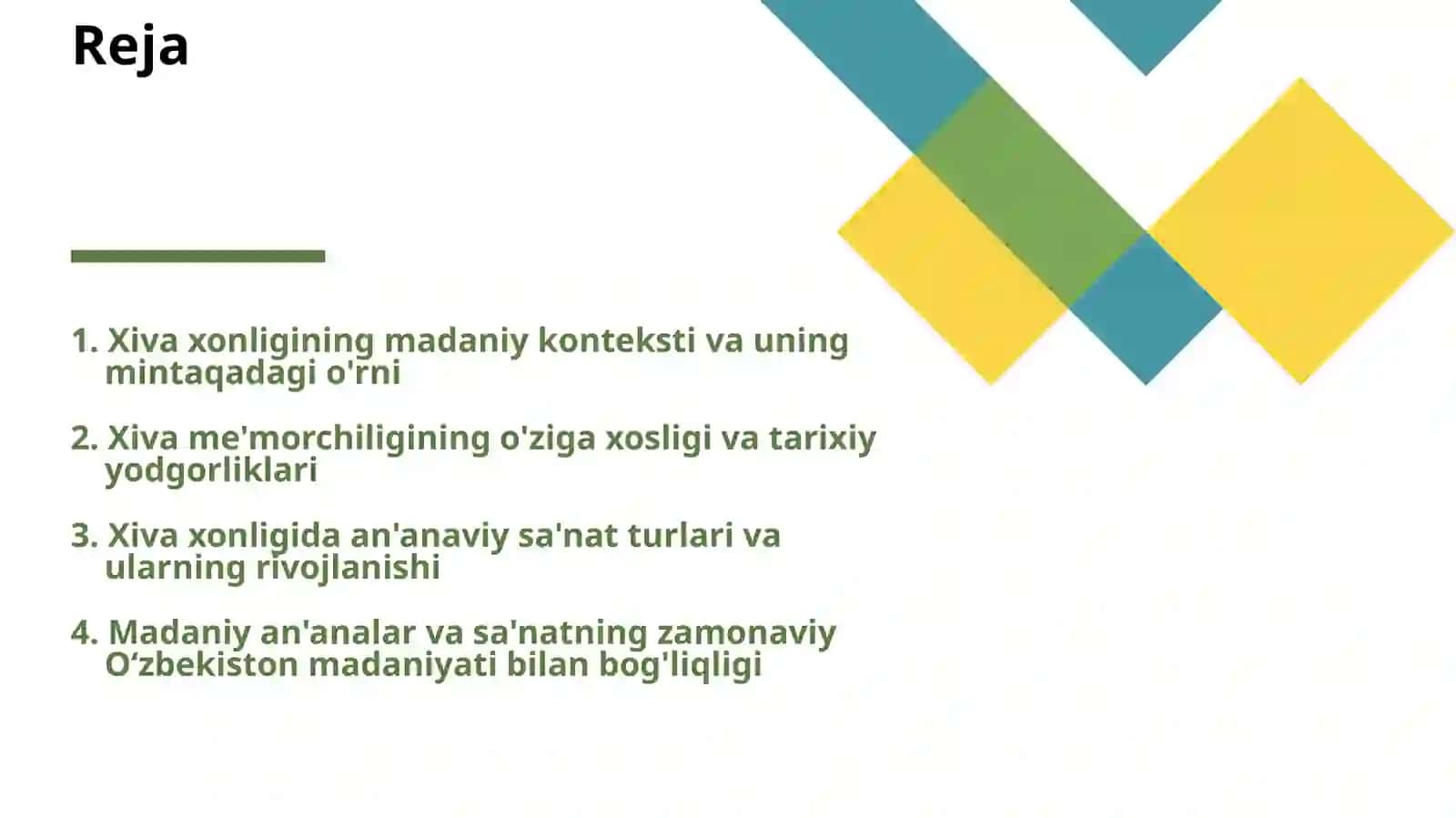 XIVA XONLIGIDA MADANIYAT VA SA'NAT 2