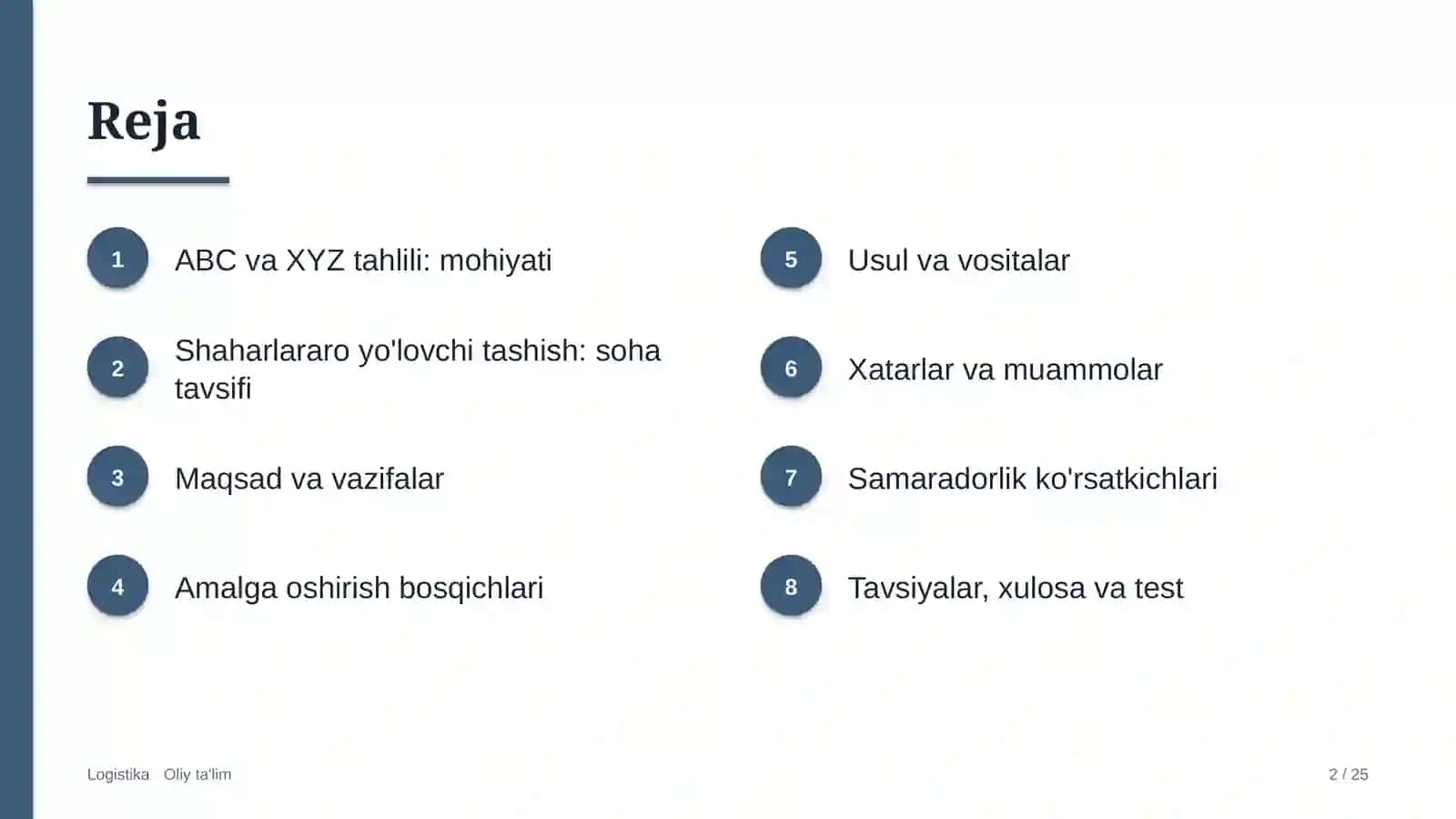 shaharlararo yo'lovchi tashishda abc va xyz tahlilini qo'llash 4367 2