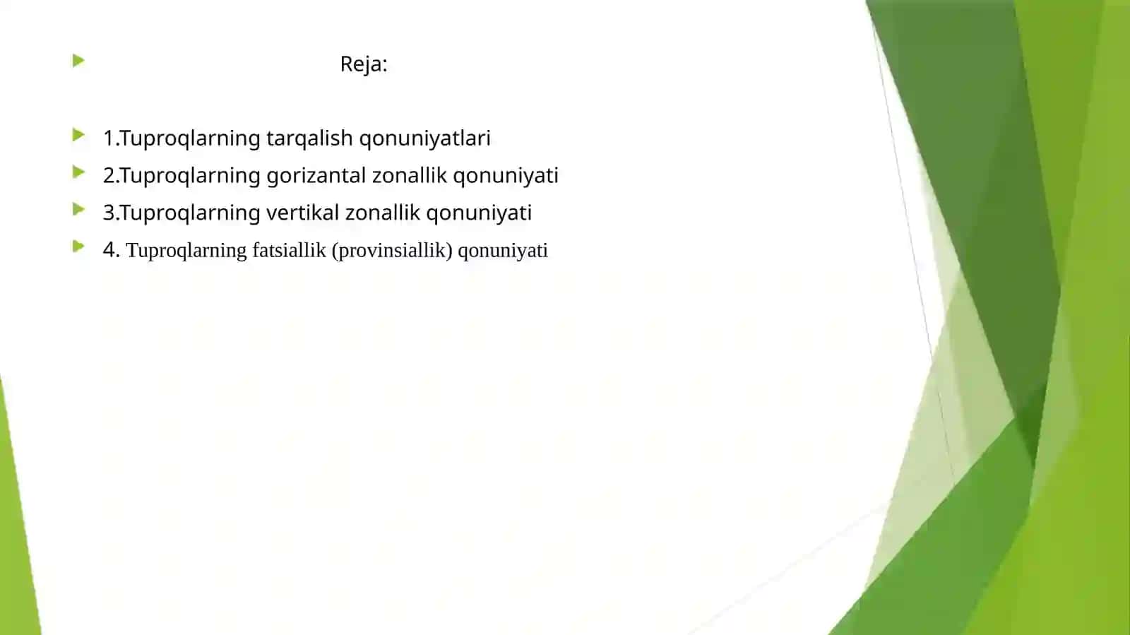 Tuproqlarning tarqalish qonuniyatlari 2