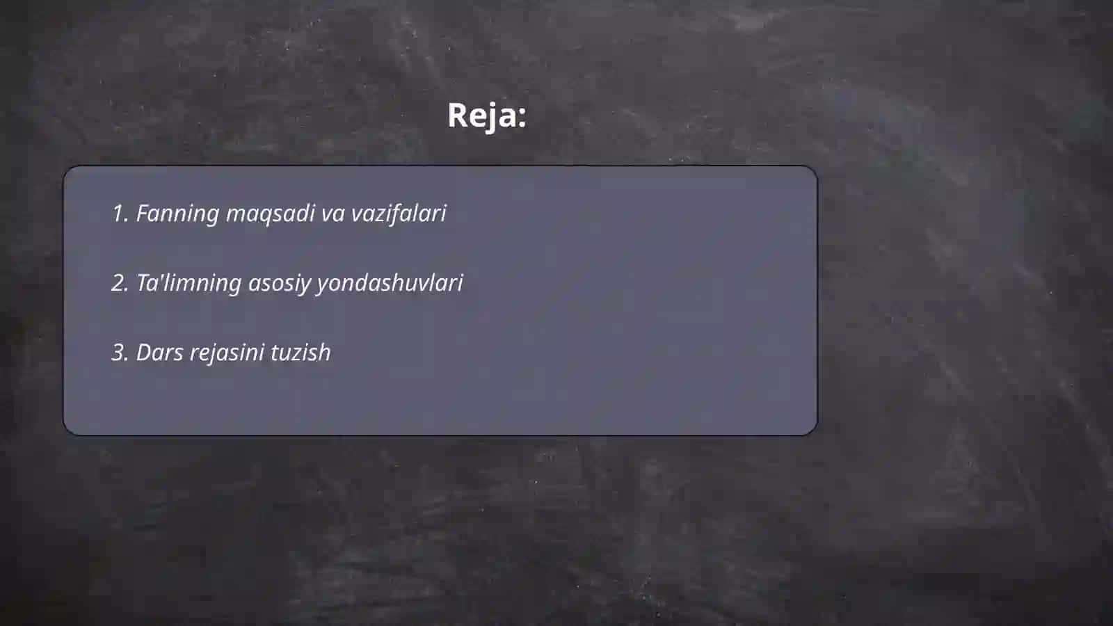 Fanning taqvim rejasini oʻrganish (1-2-3-4-sinflar uchun) 2