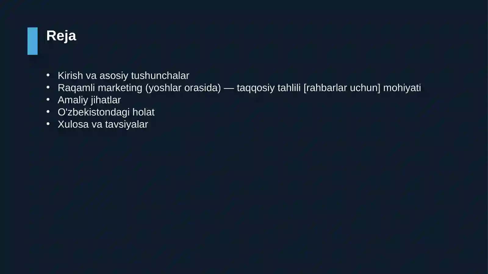 Raqamli marketing (yoshlar orasida) — taqqosiy tahlili [rahbarlar uchun] 2