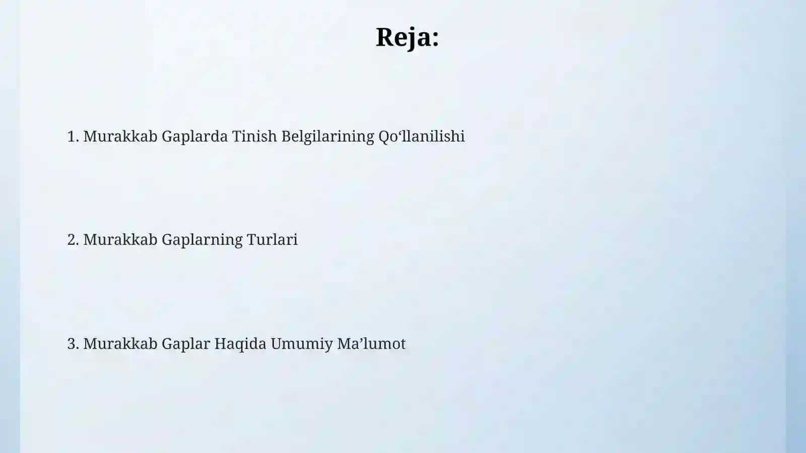 Murakkab Gaplar Tahlili 2