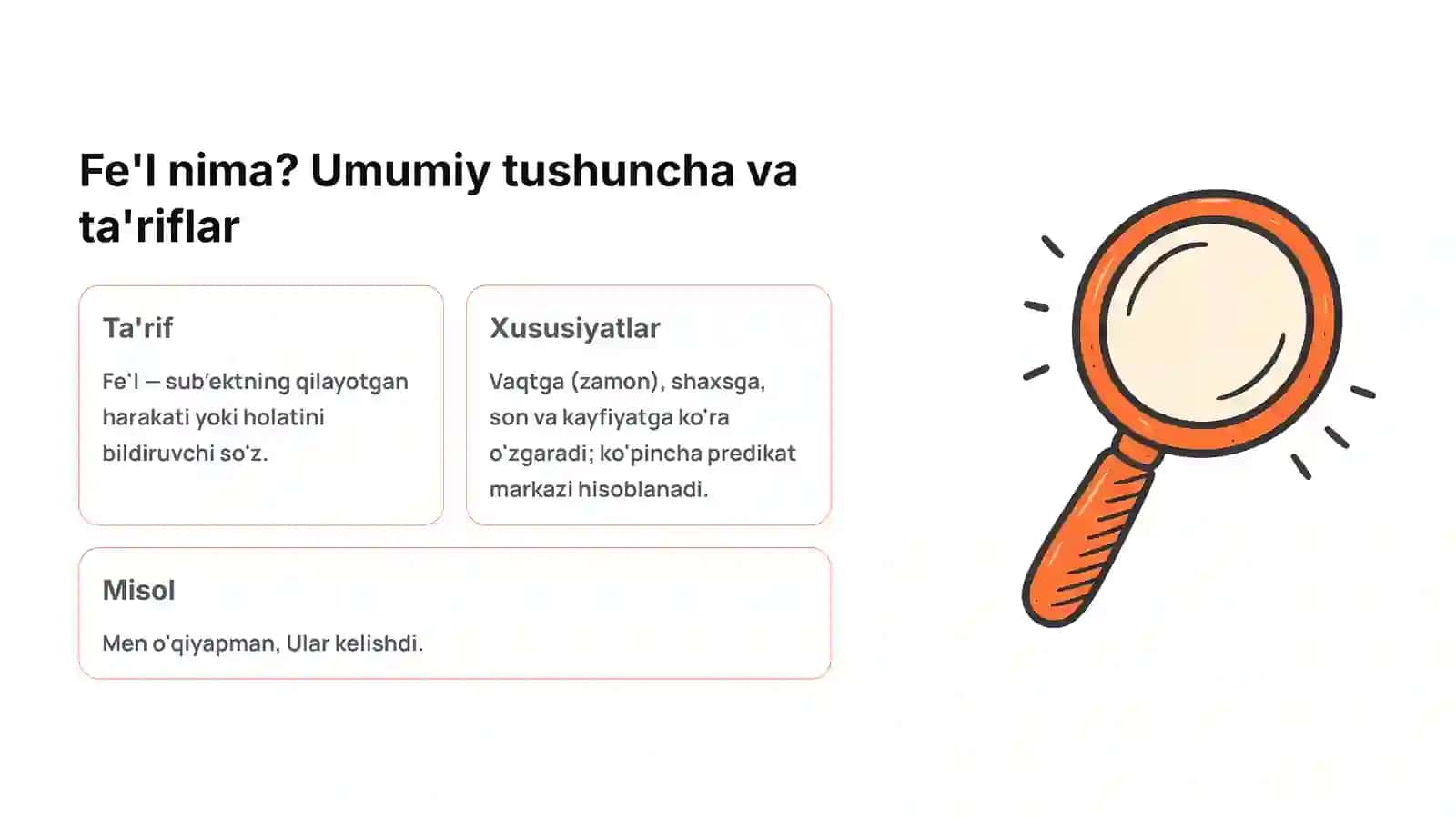 Fe'l so'z turkumi: Harakatning jonli tasviri 2