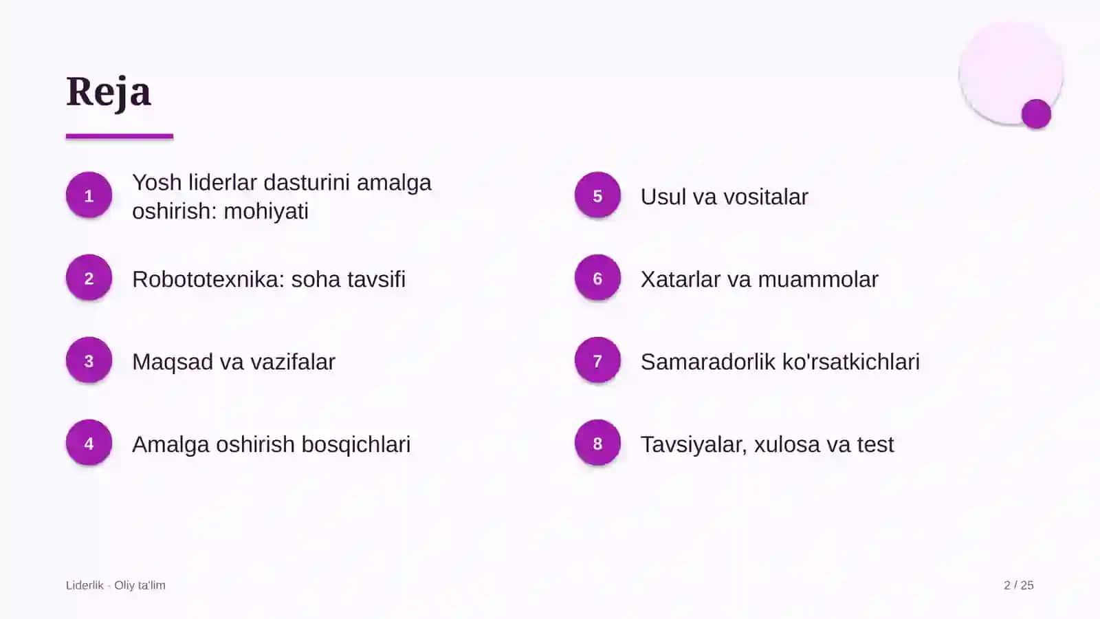 Robototexnikada yosh liderlar dasturini amalga oshirish 2