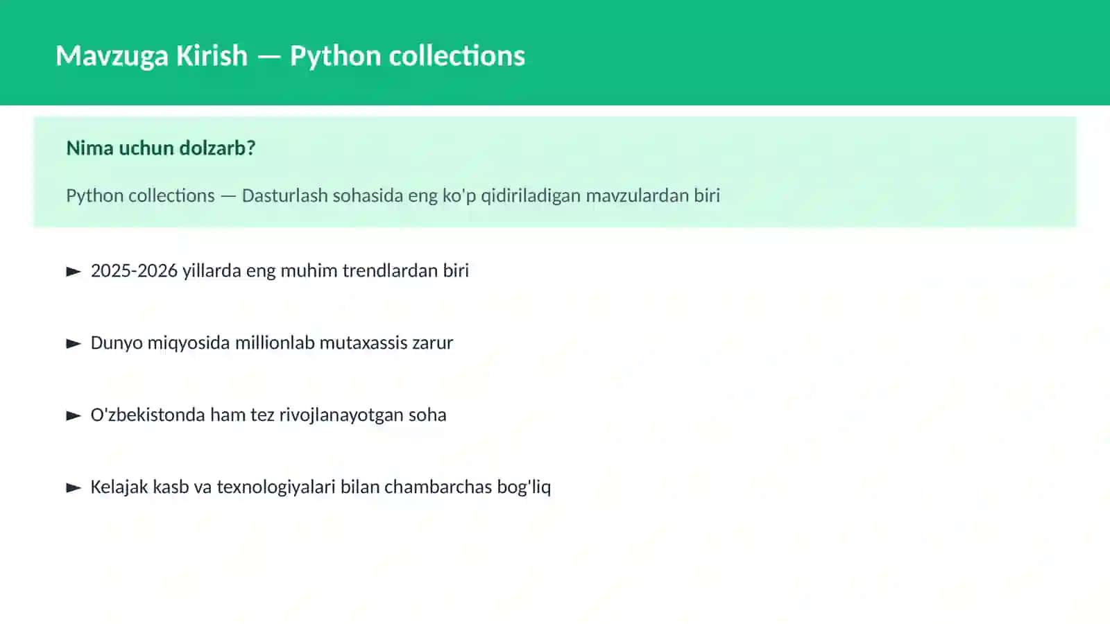 Python collections 2