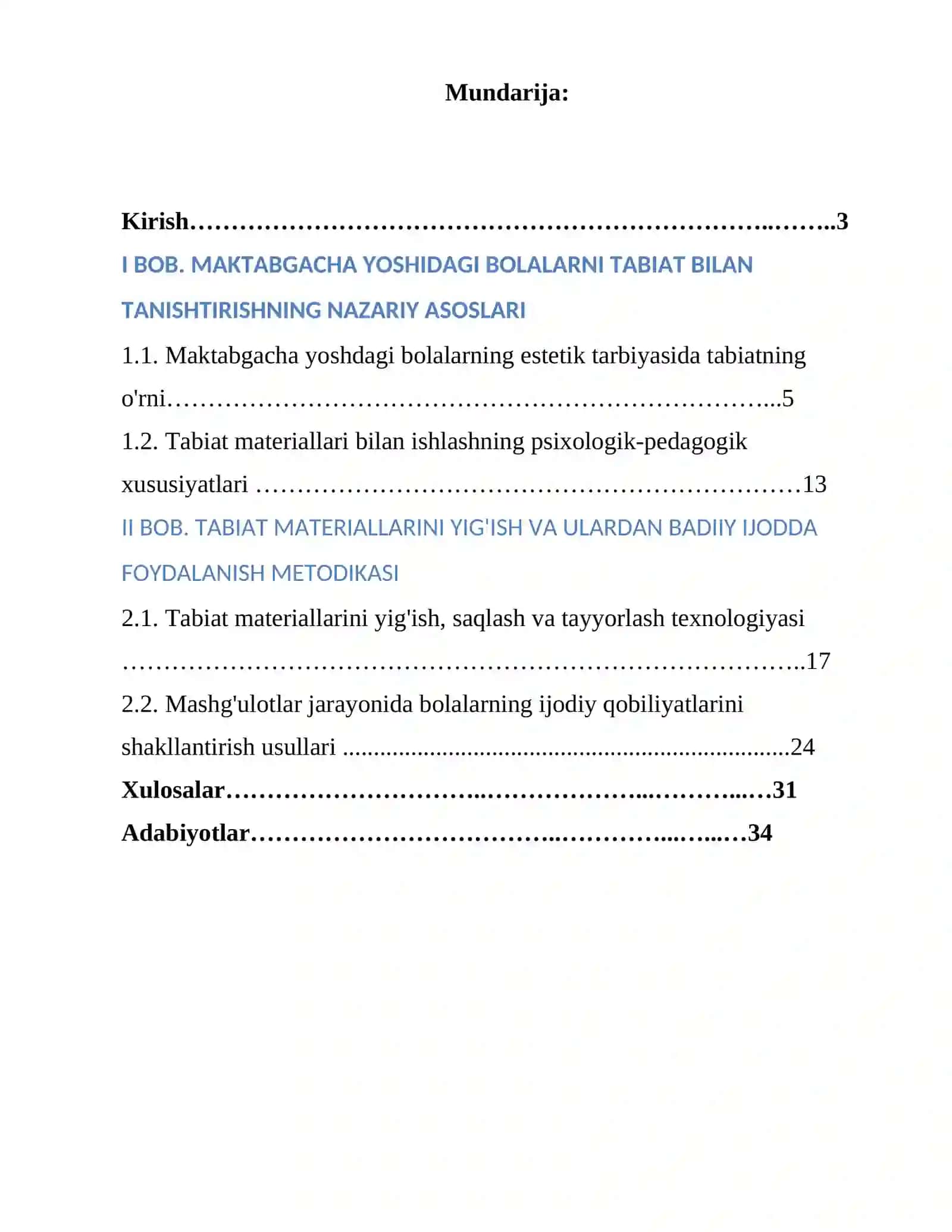 Maktabgacha yoshidagi Bolalar ga tabiat materallarini yig'ish va ularni  badiiy ijodda aks ettirishga o'rgatish 2