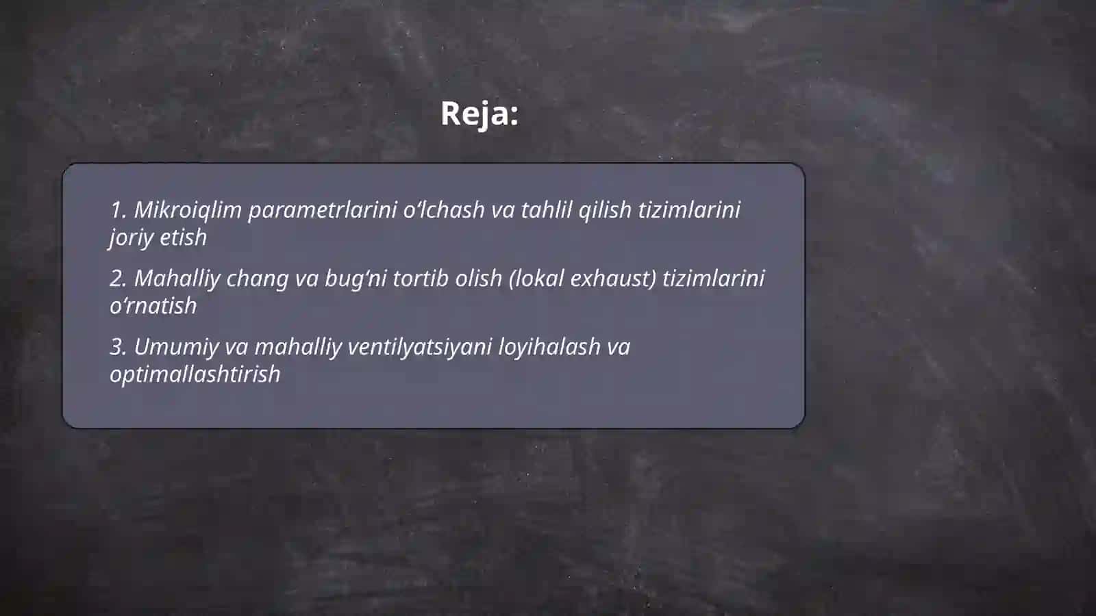 Sanoat Mikro iqlimning salbiy ta'sirini oldini olish choralari 2