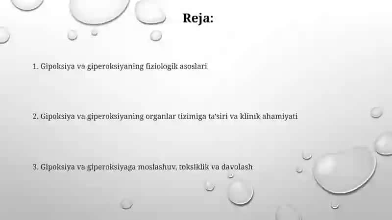 Gipoksiya va giperoksiya fiziologiyasi 2