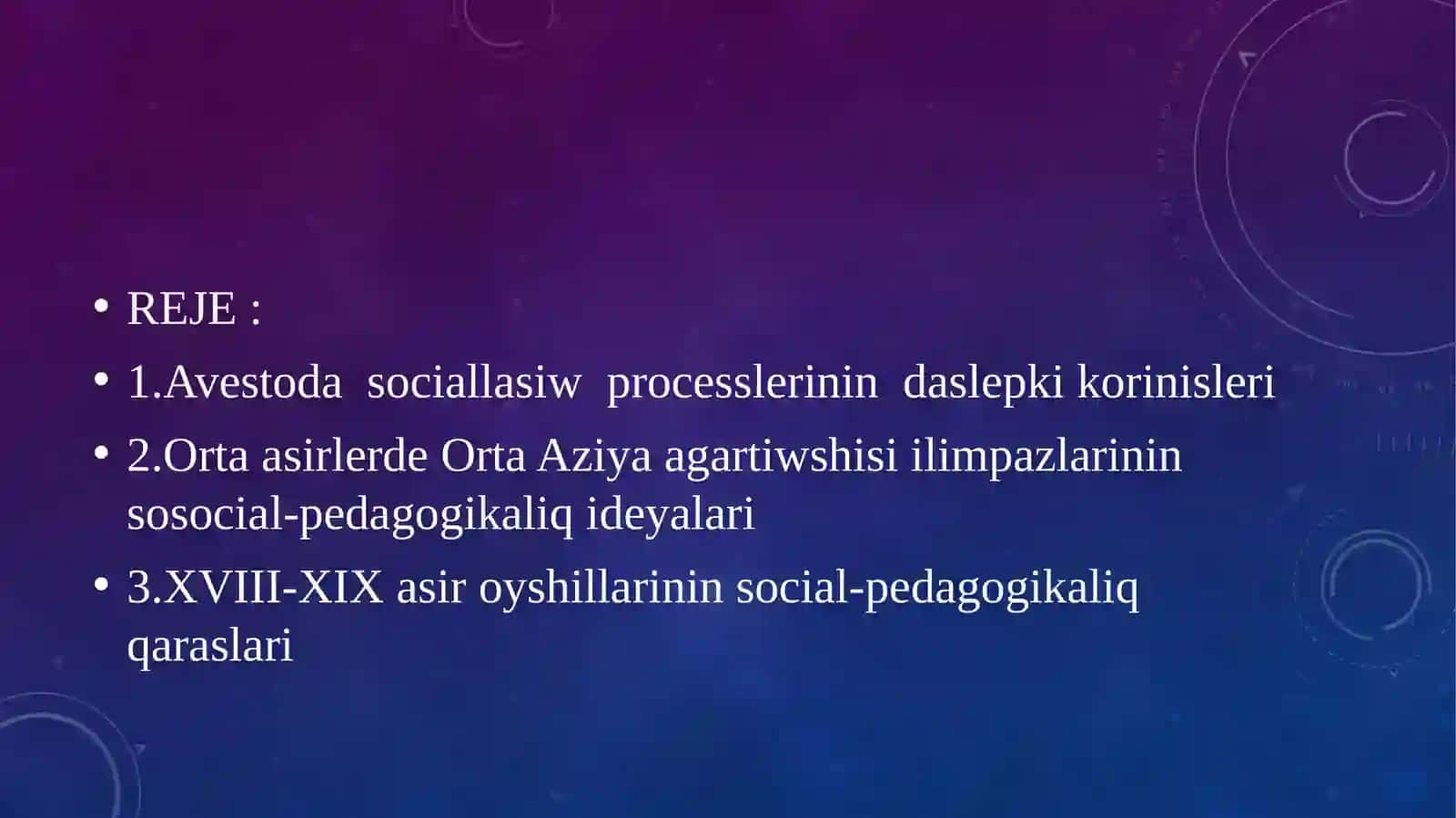 Social pedagogikaliq iskerlik rawajlandiriwdin tariyxiy shart-sharayatlari 2