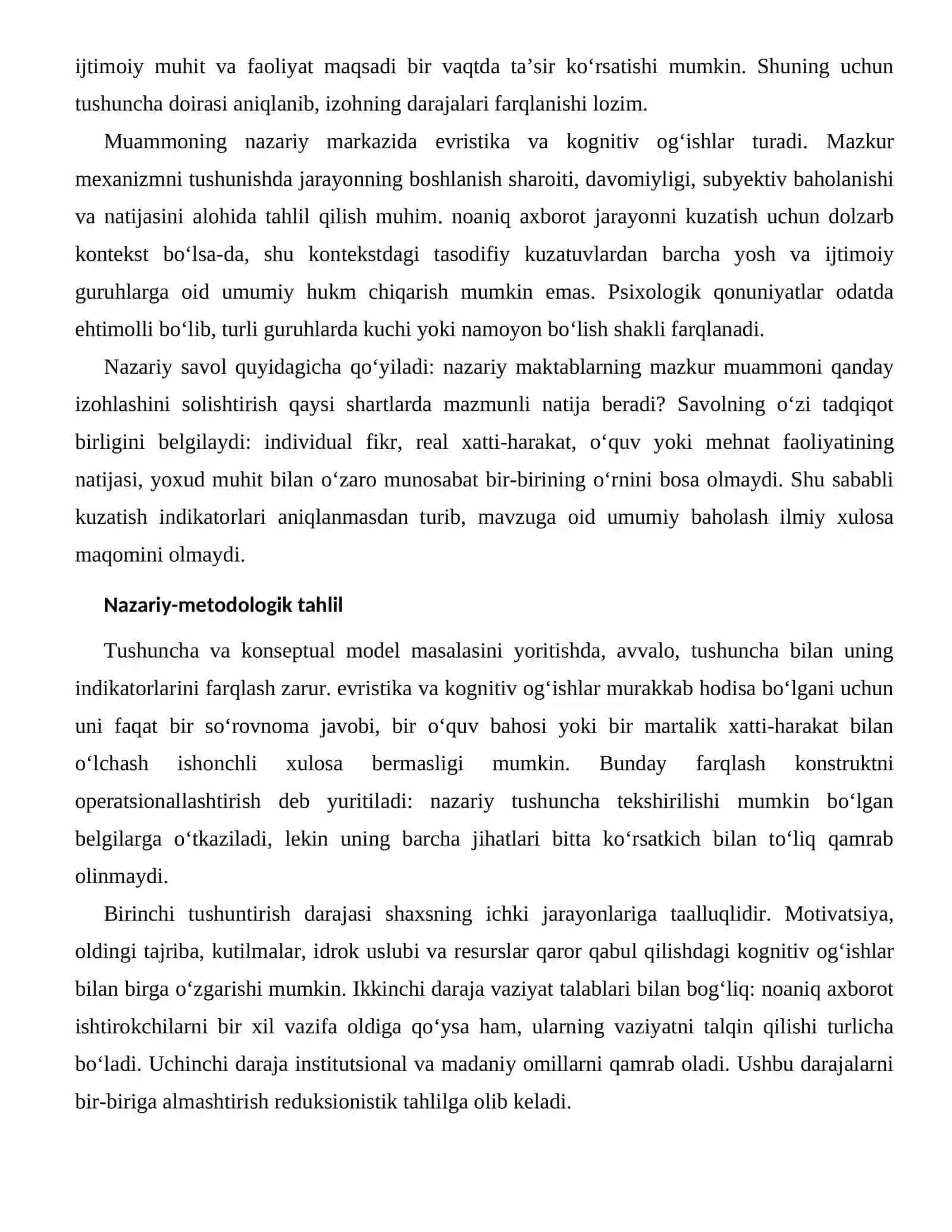 QAROR QABUL QILISHDAGI KOGNITIV OG‘ISHLARNING NAZARIY ASOSLARI 2