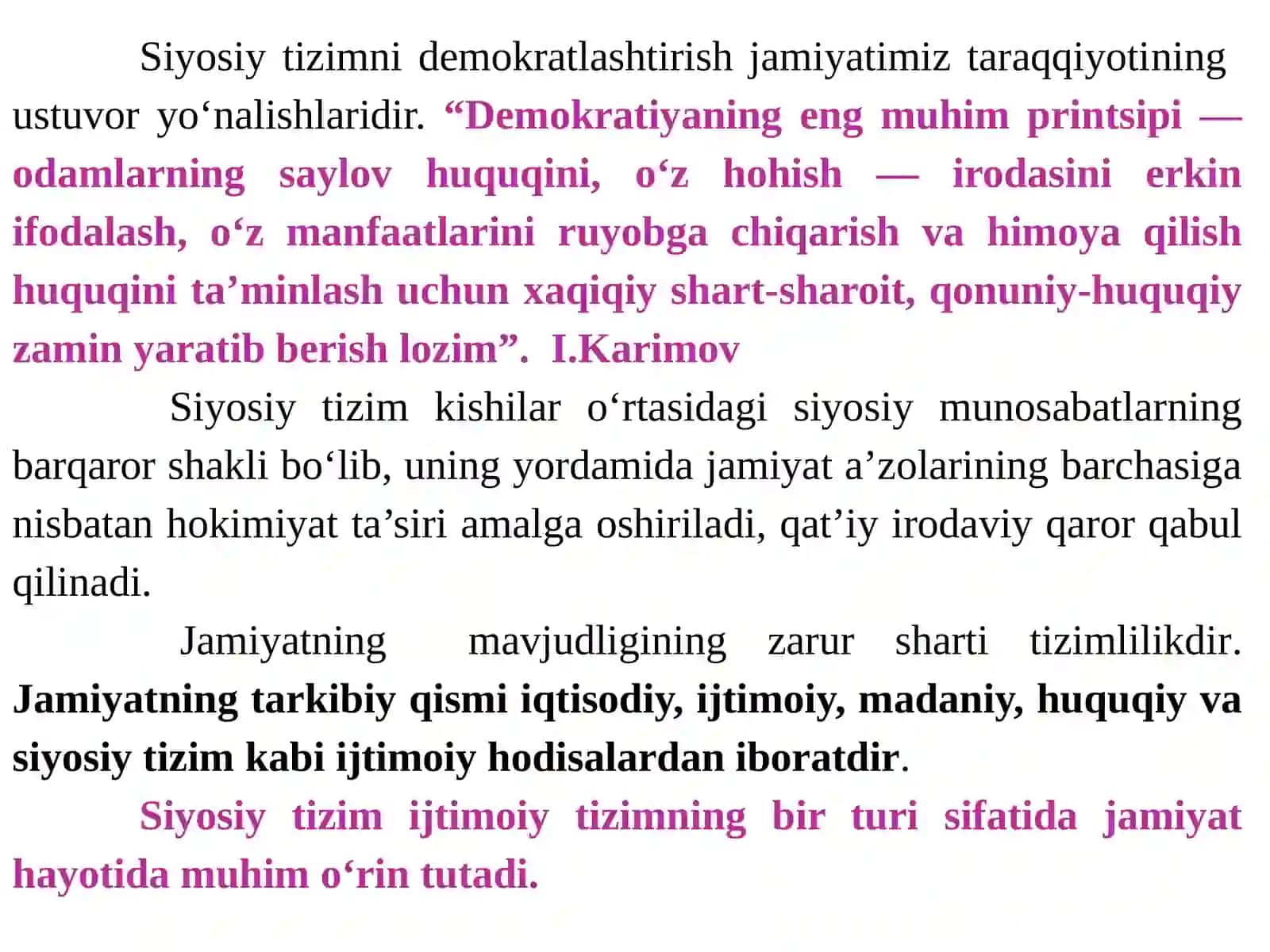 DAVLAT VA JAMIYATNING SIYOSIY TIZIMI 2