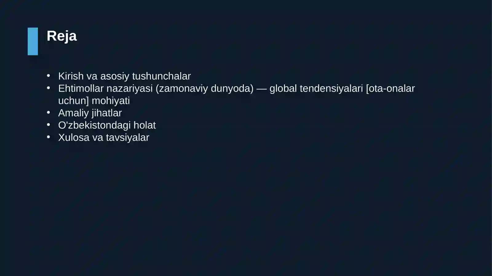 Ehtimollar nazariyasi (zamonaviy dunyoda) — global tendensiyalari [ota-onalar uchun] 2