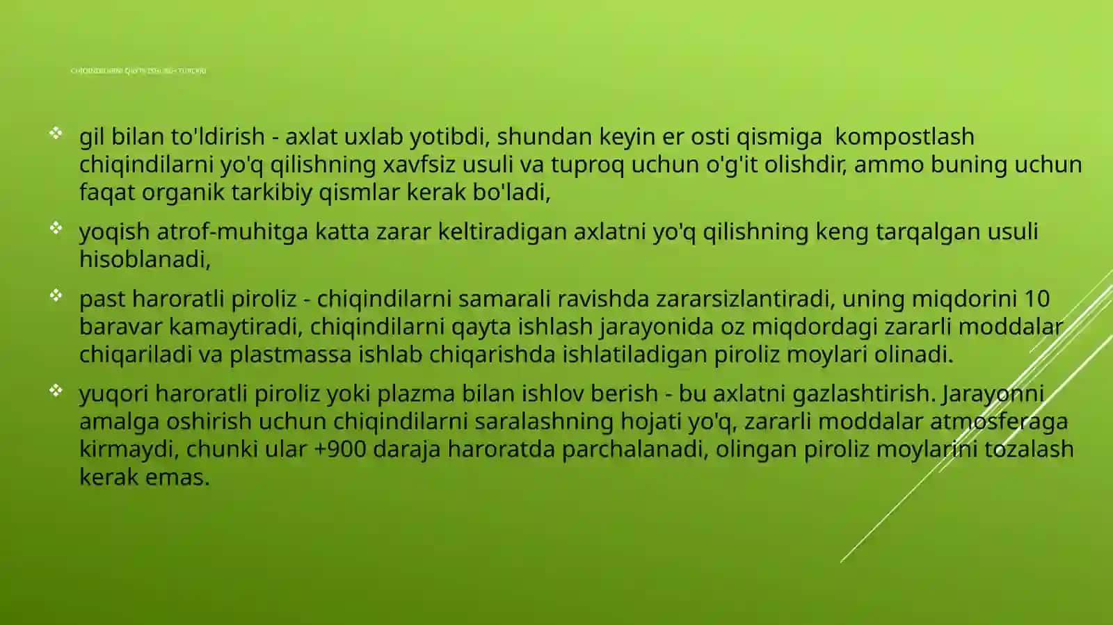 Chiqindilarni qayta ishlash va qurilish sohasida ishlatilishi 2