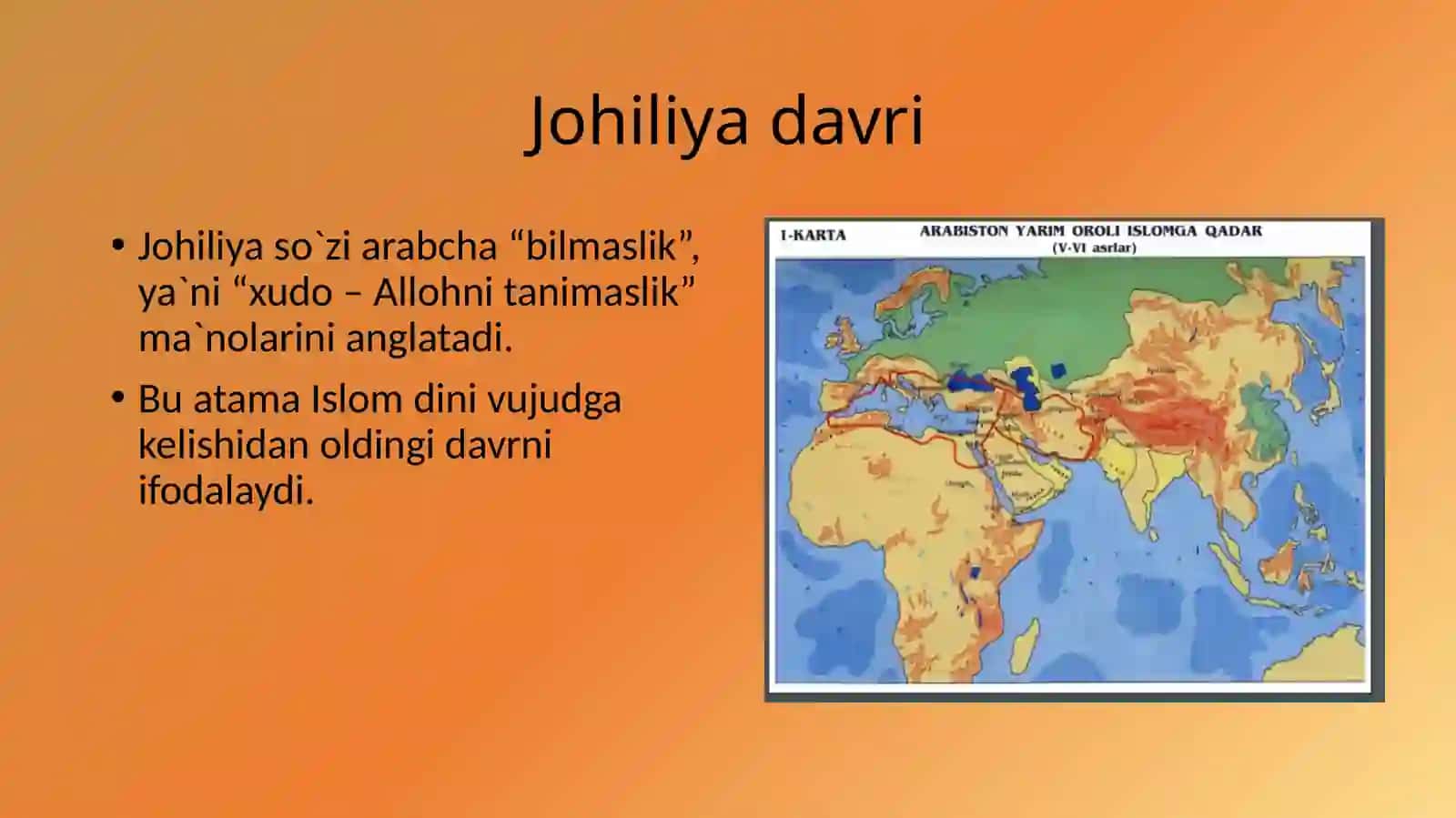 Arabiston yarimoroli Islomga qadar 2