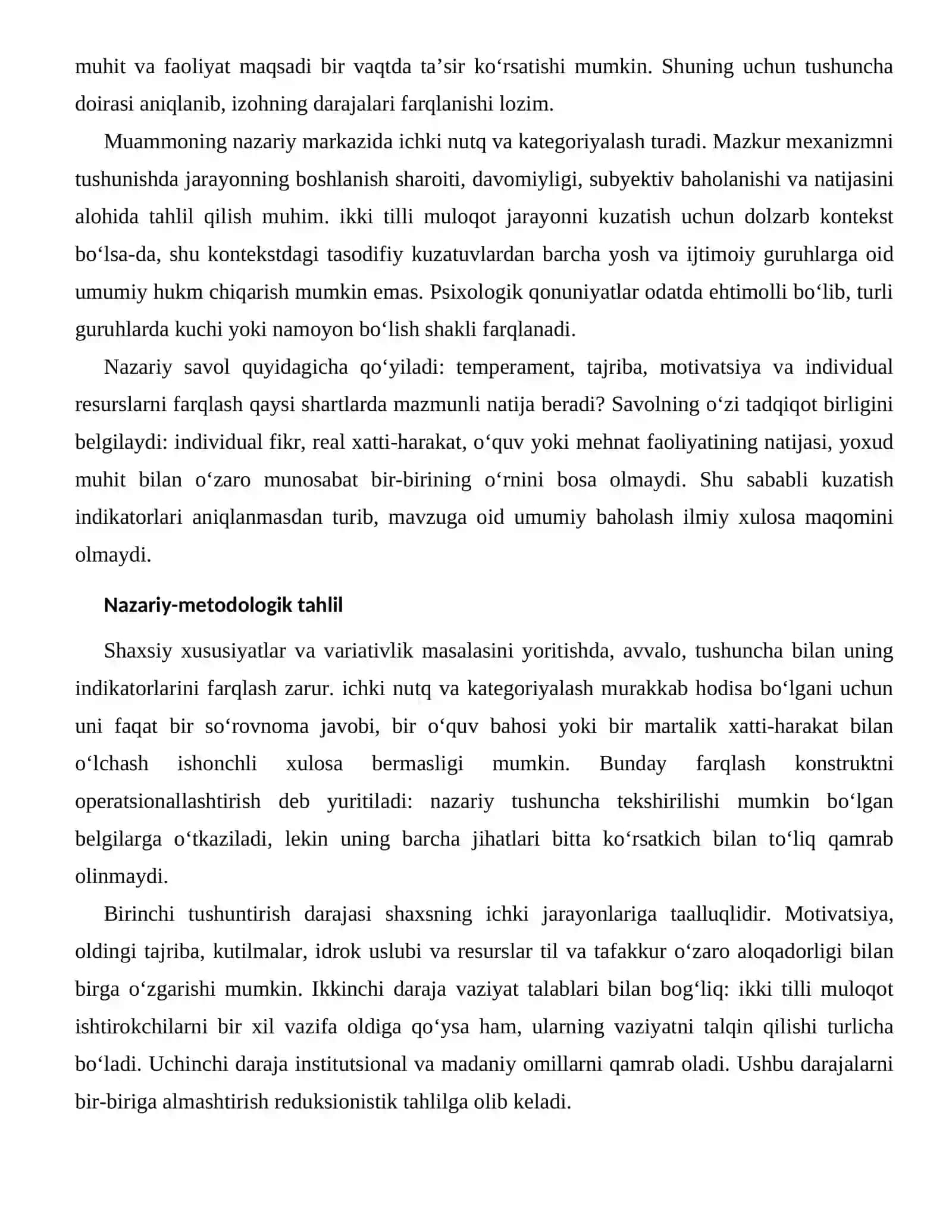 TIL VA TAFAKKUR O‘ZARO ALOQADORLIGI — INDIVIDUAL FARQLARI 2