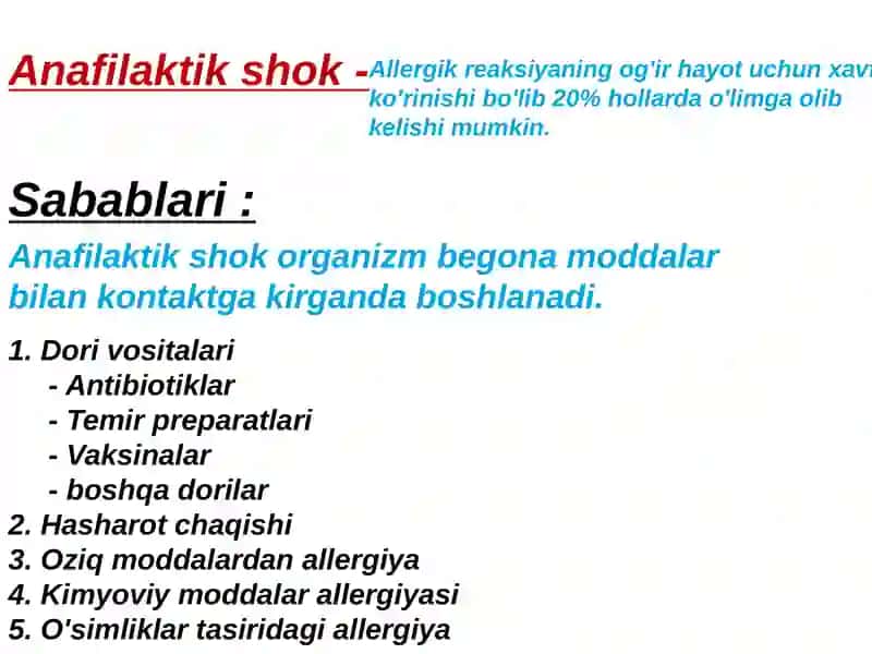 Anafilaktik shok 2