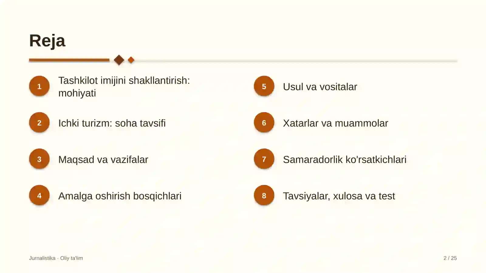 Ichki turizmda tashkilot imijini shakllantirish 2