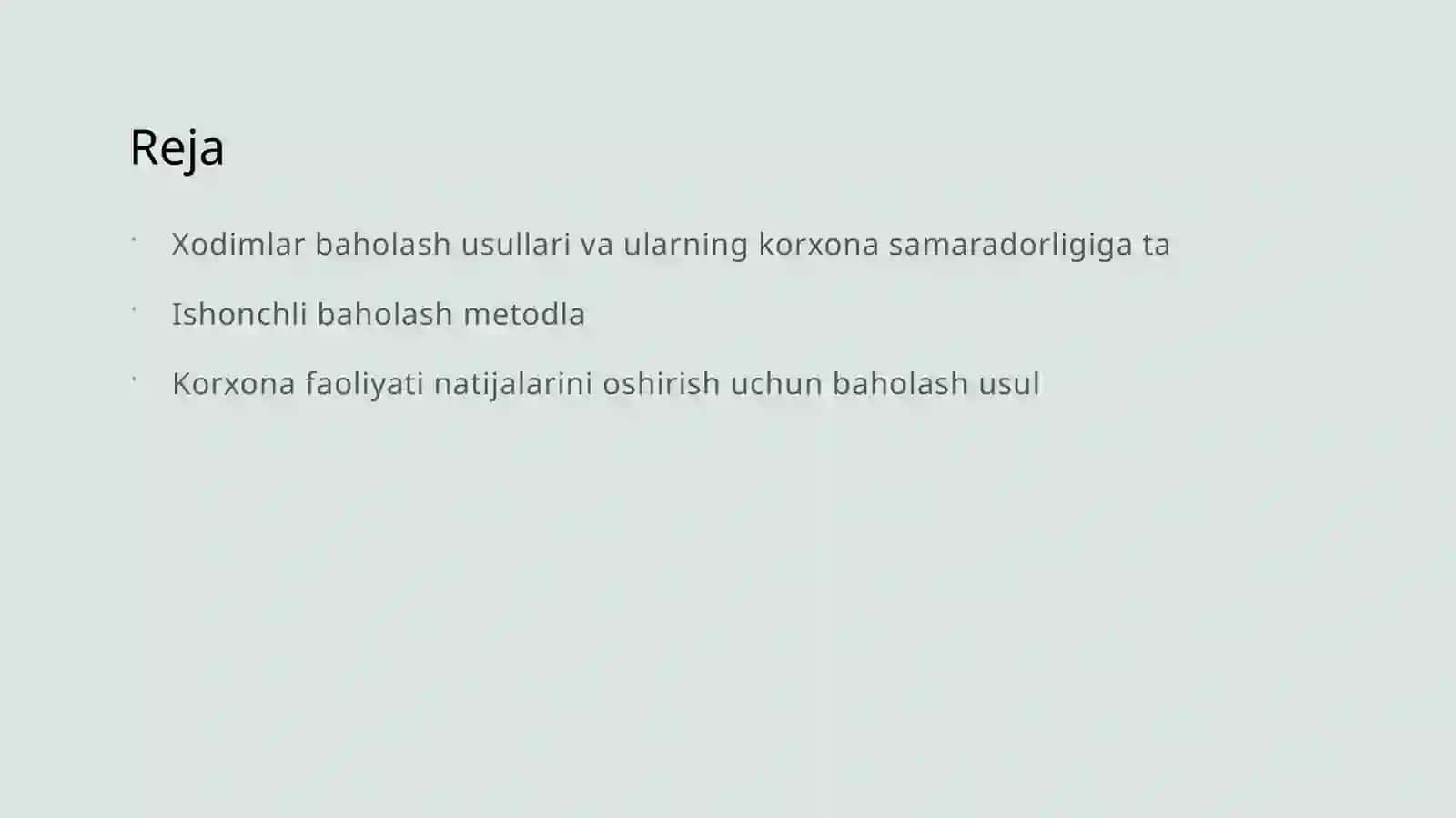 Kadrlarni baholash metodlari va ularning korxona samaradorligiga taʼsiri 2
