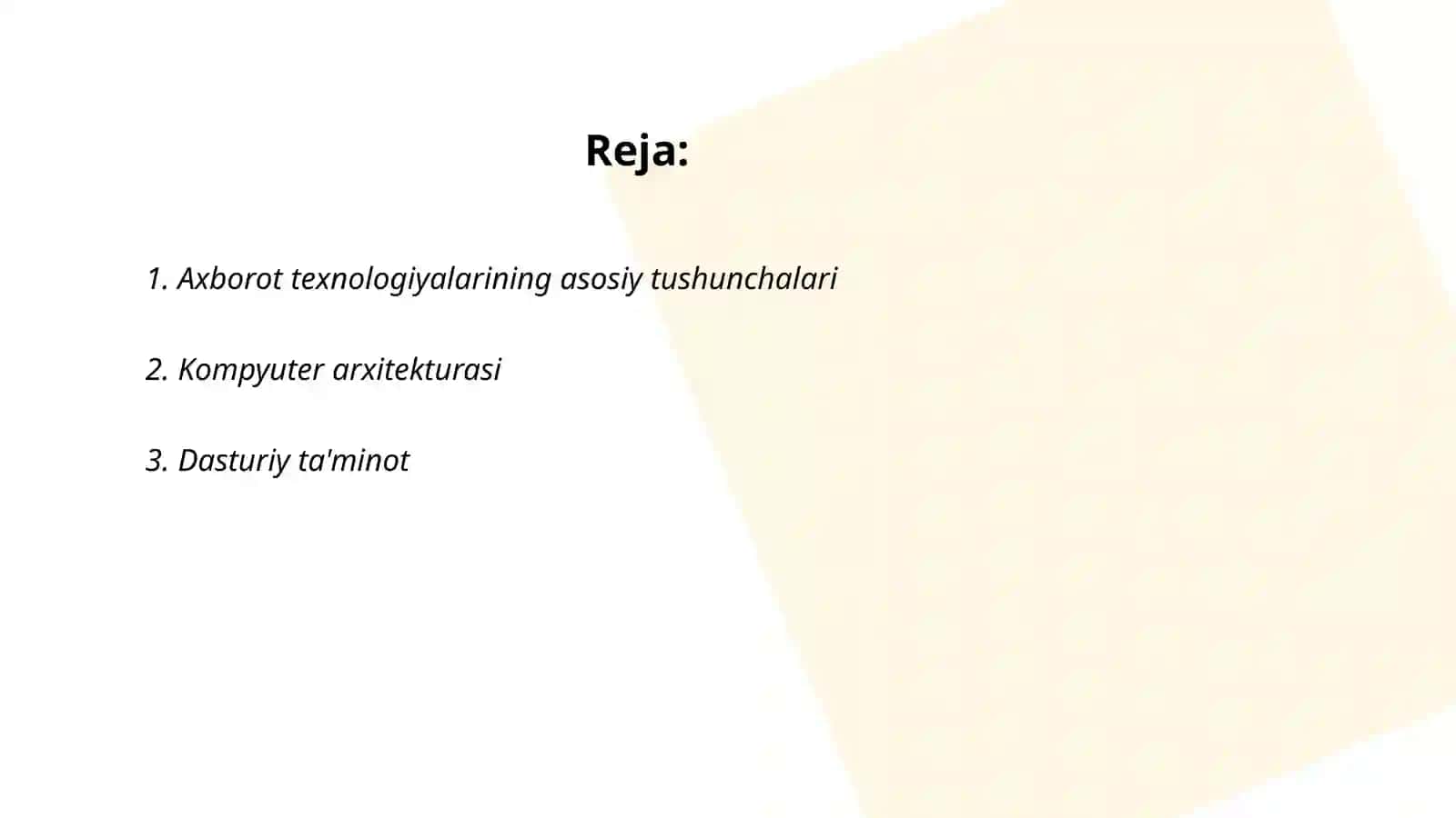 Axborot texnologiyalari faniga kirish 2