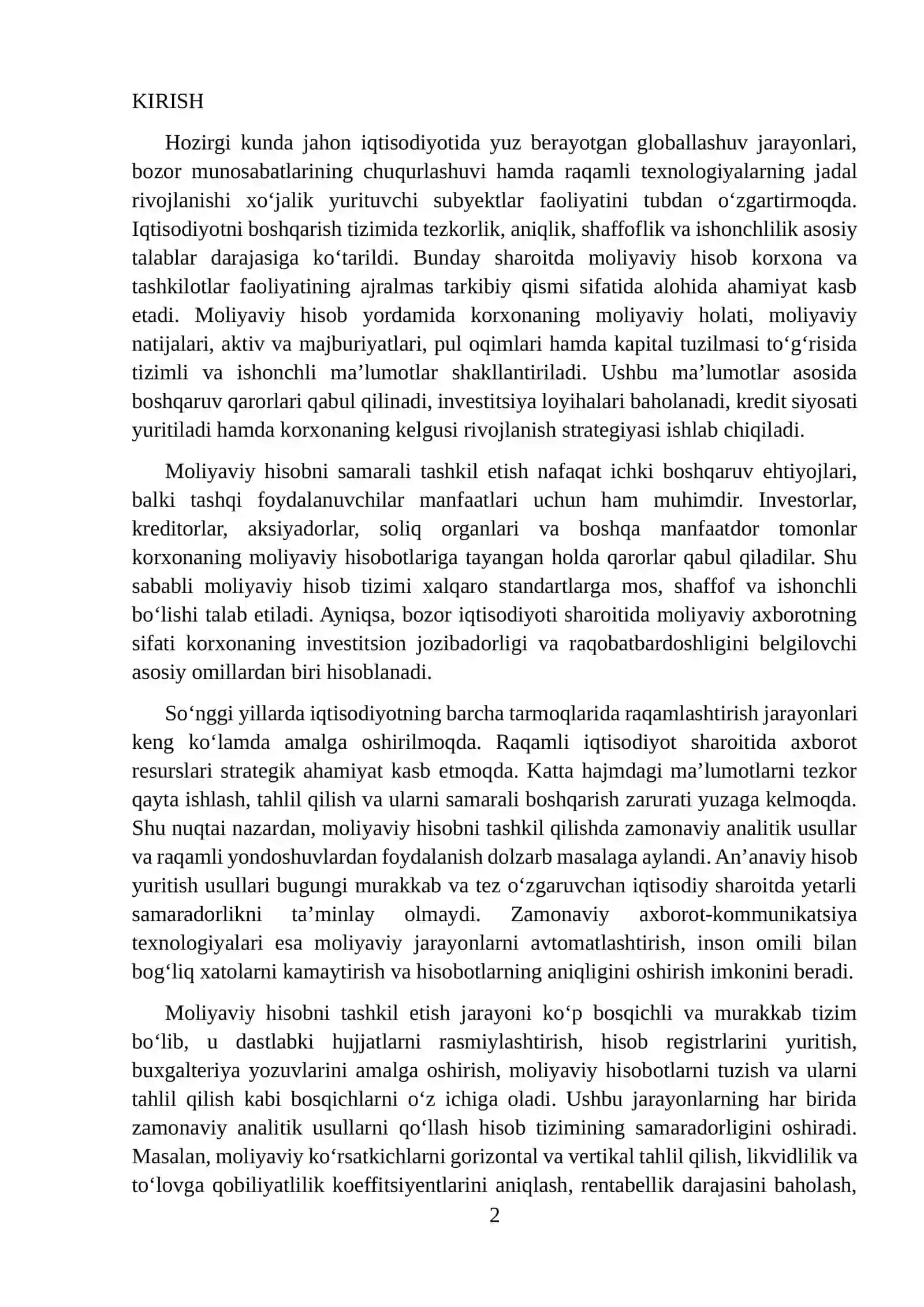 Moliyaviy xisobni tashkil qilishda zamonaviy analitik usullar va raqamli yondoshuvlar 2