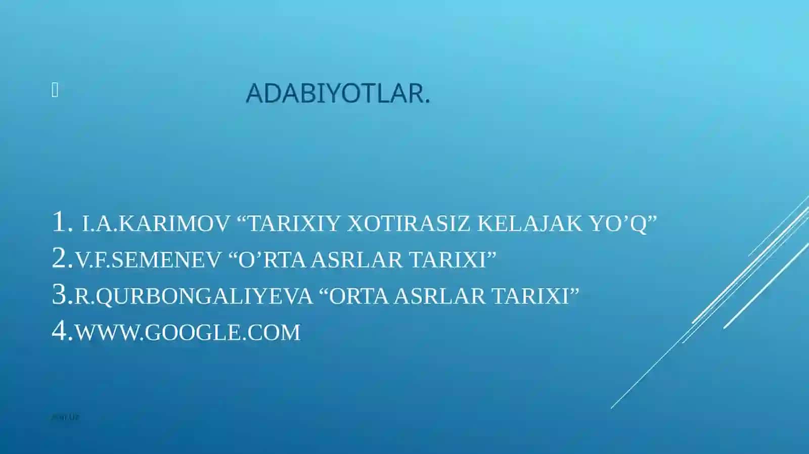 O’RTA ASRLARtarixi 2