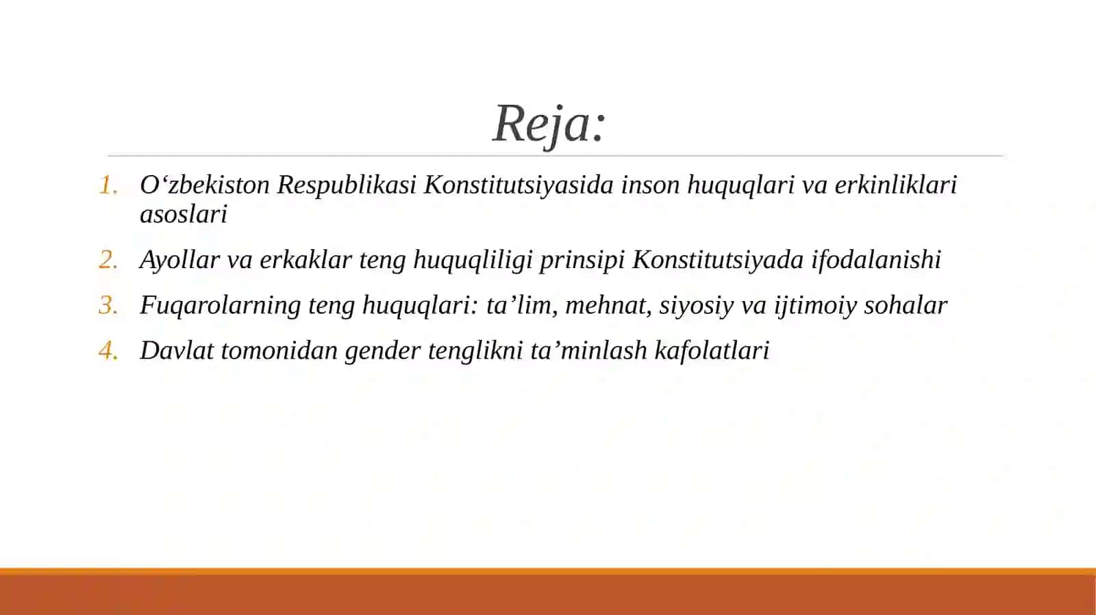 Konstitutsiyada ayollar va erkaklar teng huquqligi 2