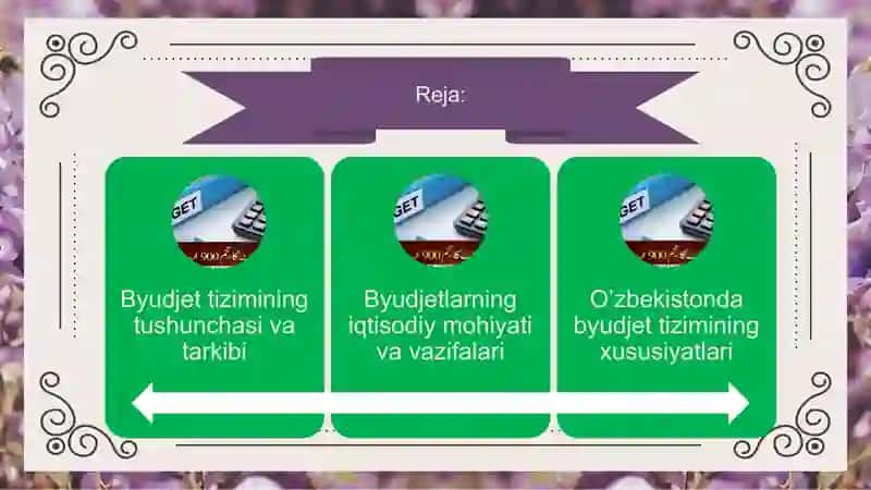 Byudjet tizimi.Byudjetlarning mohiyati. 2