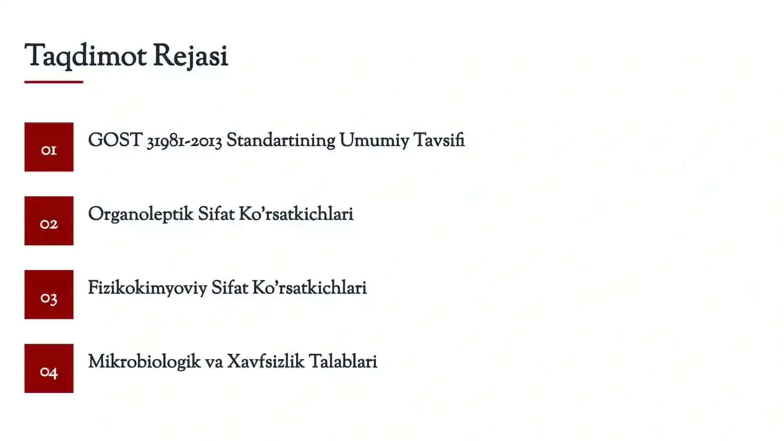 3.2%li yogurtni sifat koʻrsatkichlarini GOST standart boʻyicha oʻrganish. 2