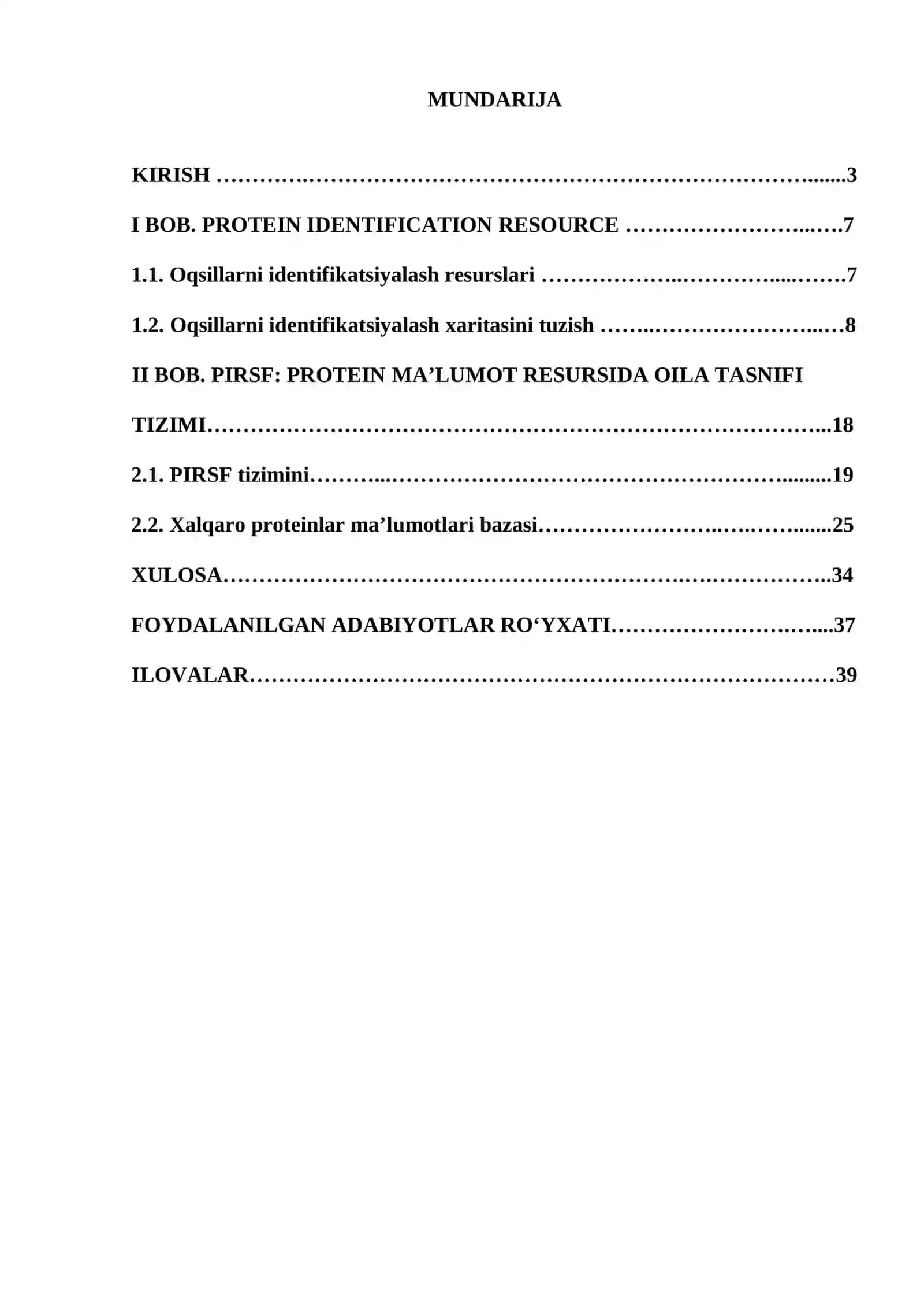 Oqsillarni identifikatsiyalash resurslari (Protein Identification Resource PIR) 2